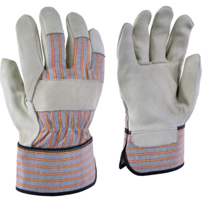 Gants de travail rayés 24-61, Petit, Paume en Cuir fleur de vache