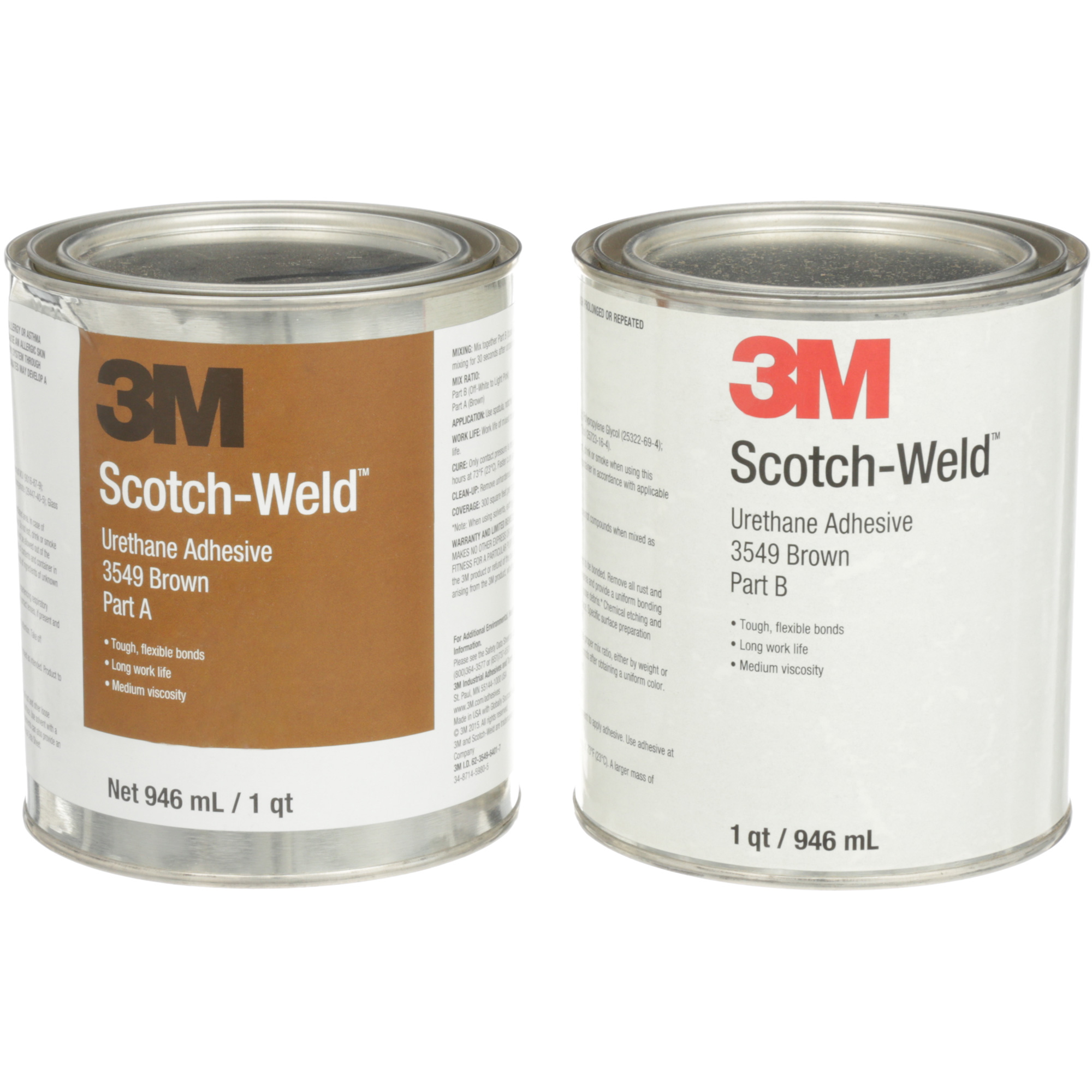 Adhésif à base d'uréthane 3549 Scotch-WeldMC, 64 oz liq., Canette, Brun