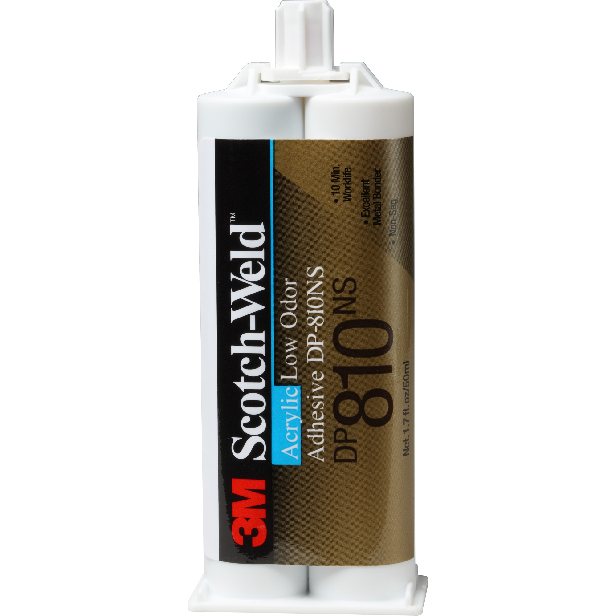 Adhésif acrylique à faible odeur Scotch-WeldMC, Deux composants, Cartouche double, 1,7 oz, Blanc