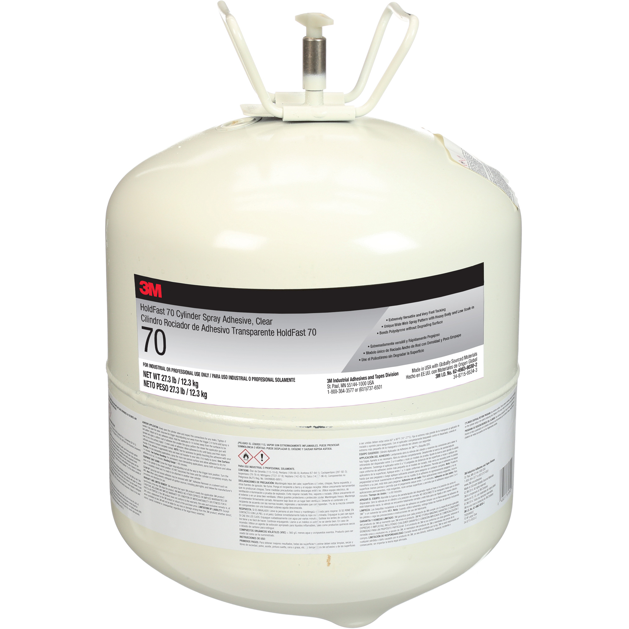 Adhésif en aérosol HoldFast 70 Scotch-WeldMC, Transparent, Contenant