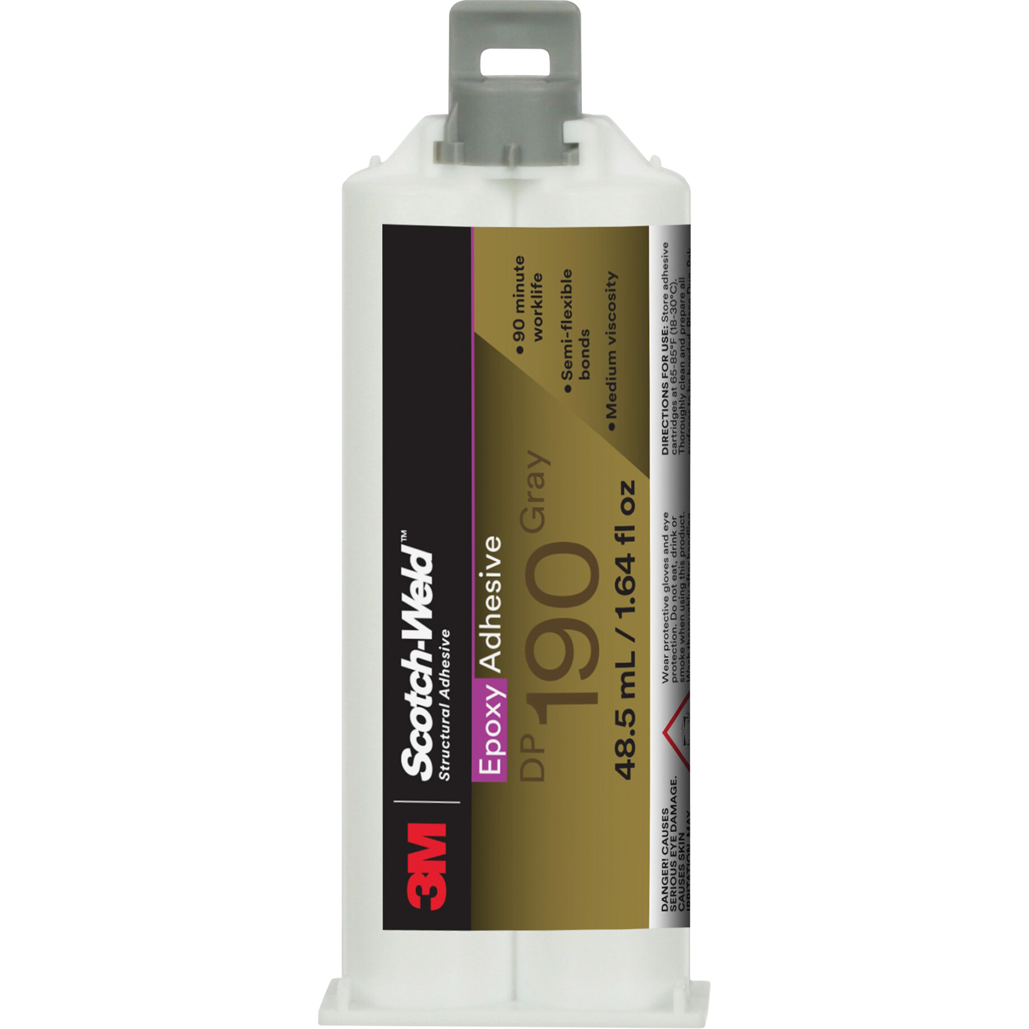 Adhésif époxyde DP190 Scotch-WeldMC, 1,64 liq. oz., Cartouche, Deux composants, Gris