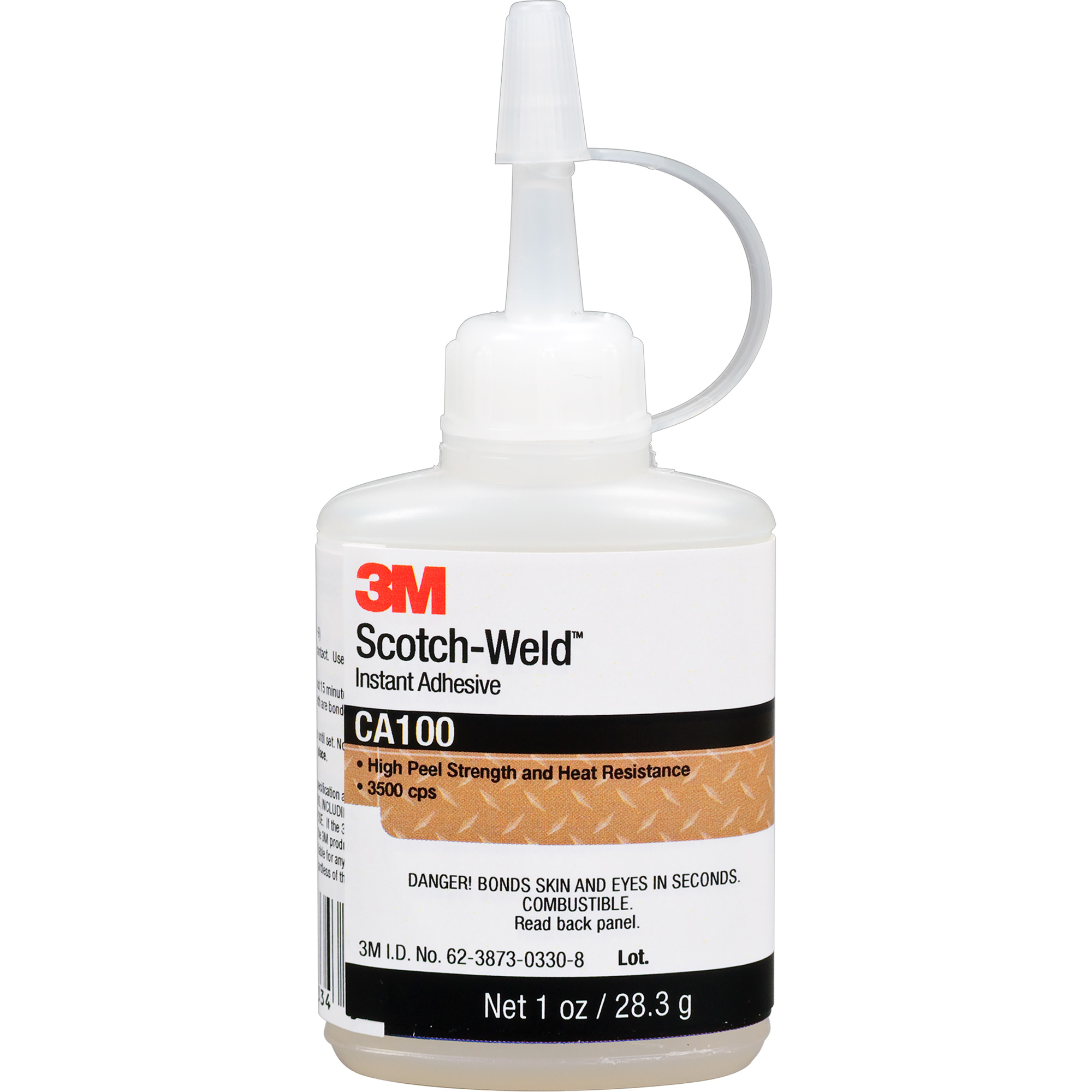 Adhésif instantané CA100 Scotch-WeldMC, Blanc cassé, Bouteille, 1 oz