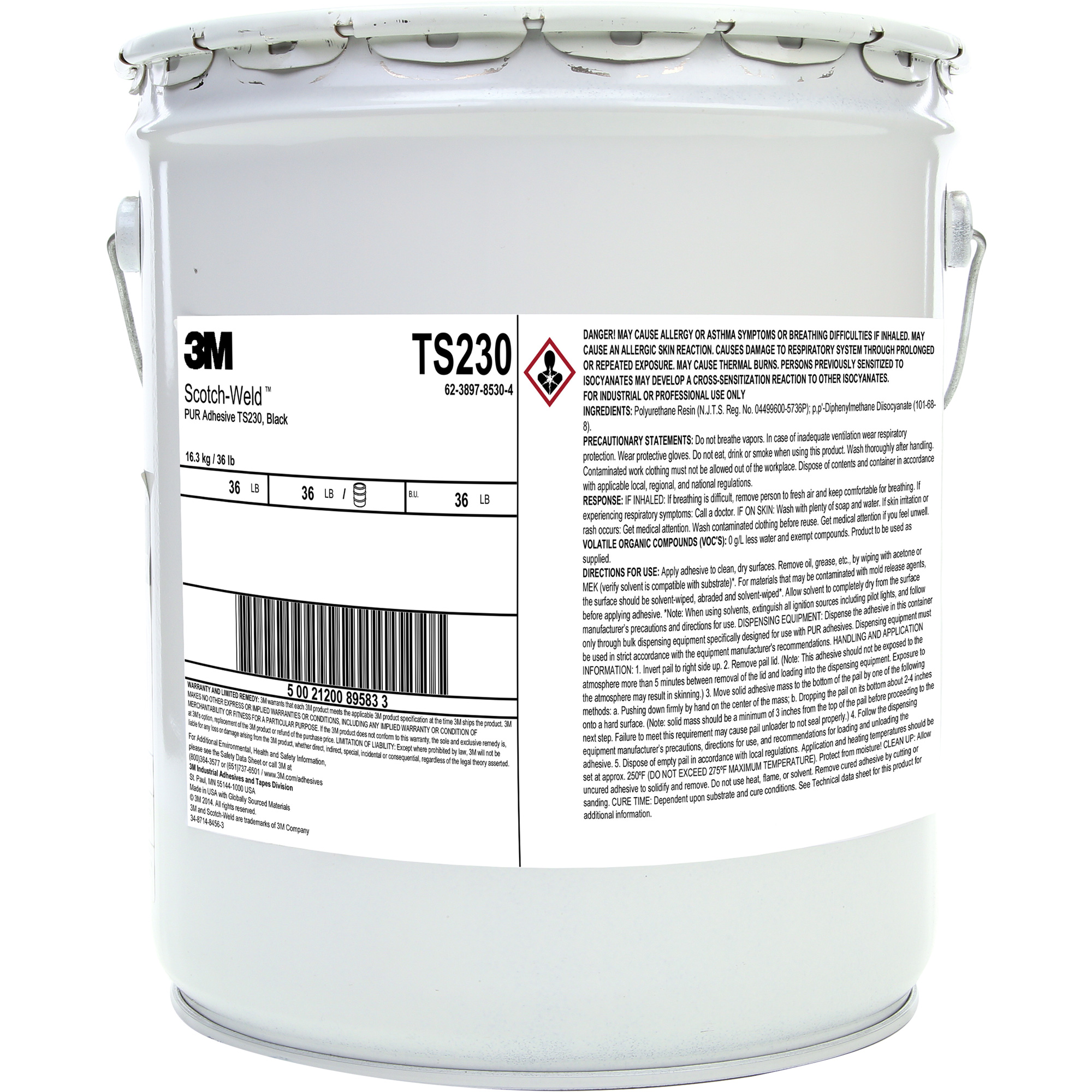 Adhésif PUR Scotch-WeldMC, 5 gal., Seau, Transparent