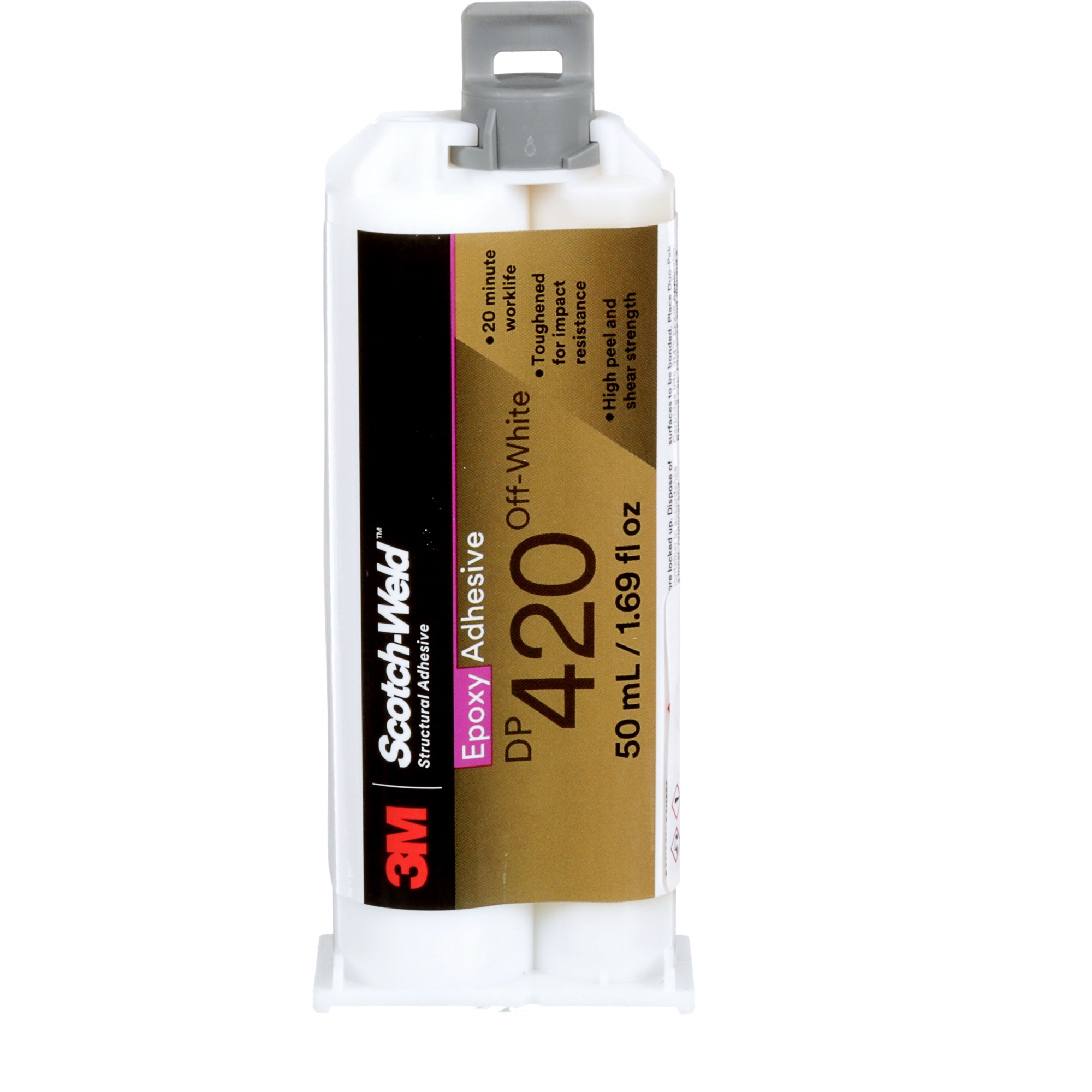 Adhésif Scotch-WeldMC, 1,25 oz lq, Cartouche, Deux composants, Blanc cassé