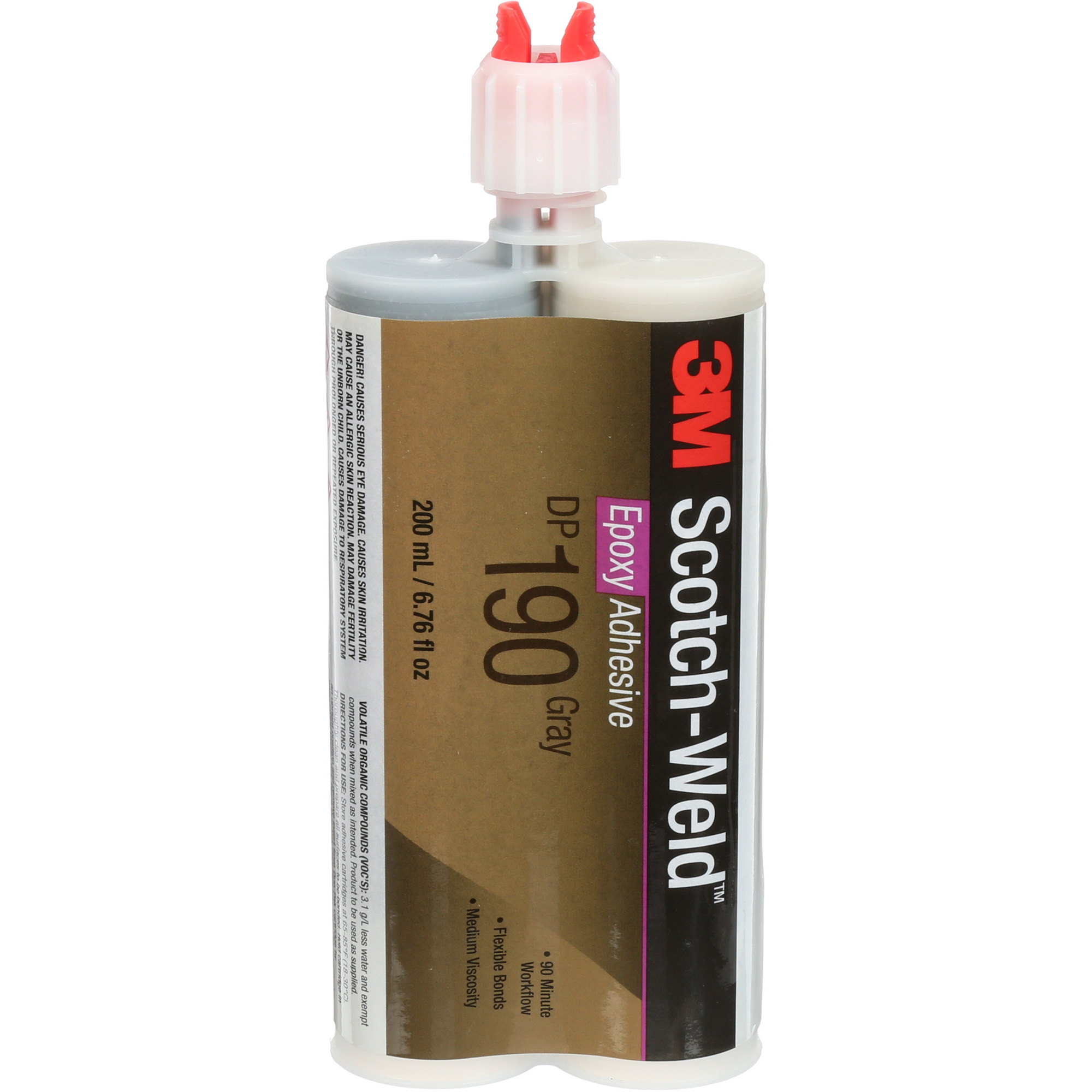 Adhésif Scotch-WeldMC, 200 ml, Cartouche, Deux composants, Gris