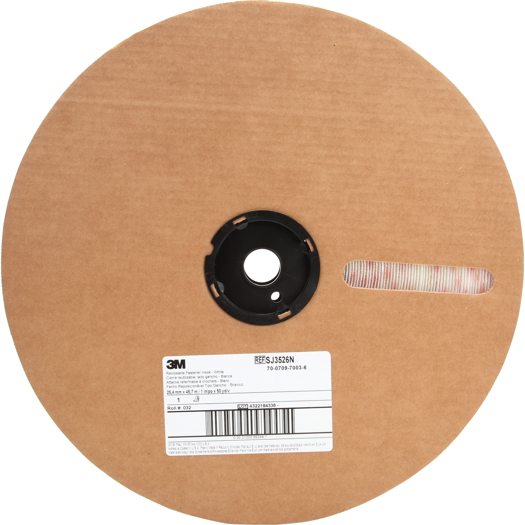 Attache, Boucle, 50 vg x 2", Adhésif, Blanc