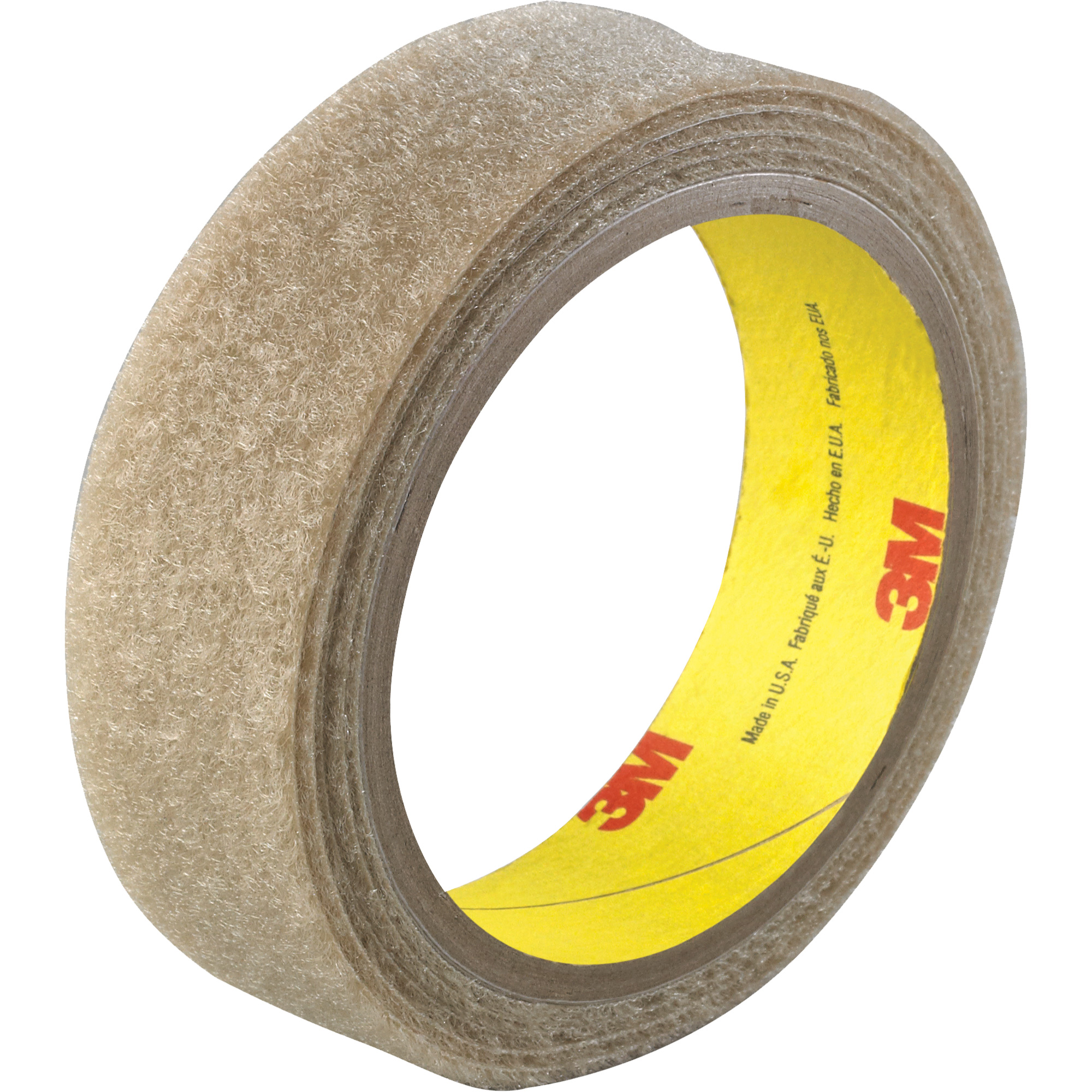 Attache ignifugée, Boucle, 50 vg x 1", Adhésif, Beige
