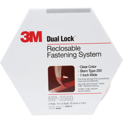 Attache refermable Dual LockMC, Auto-appariement, 5 vg x 1", Adhésif, Transparent