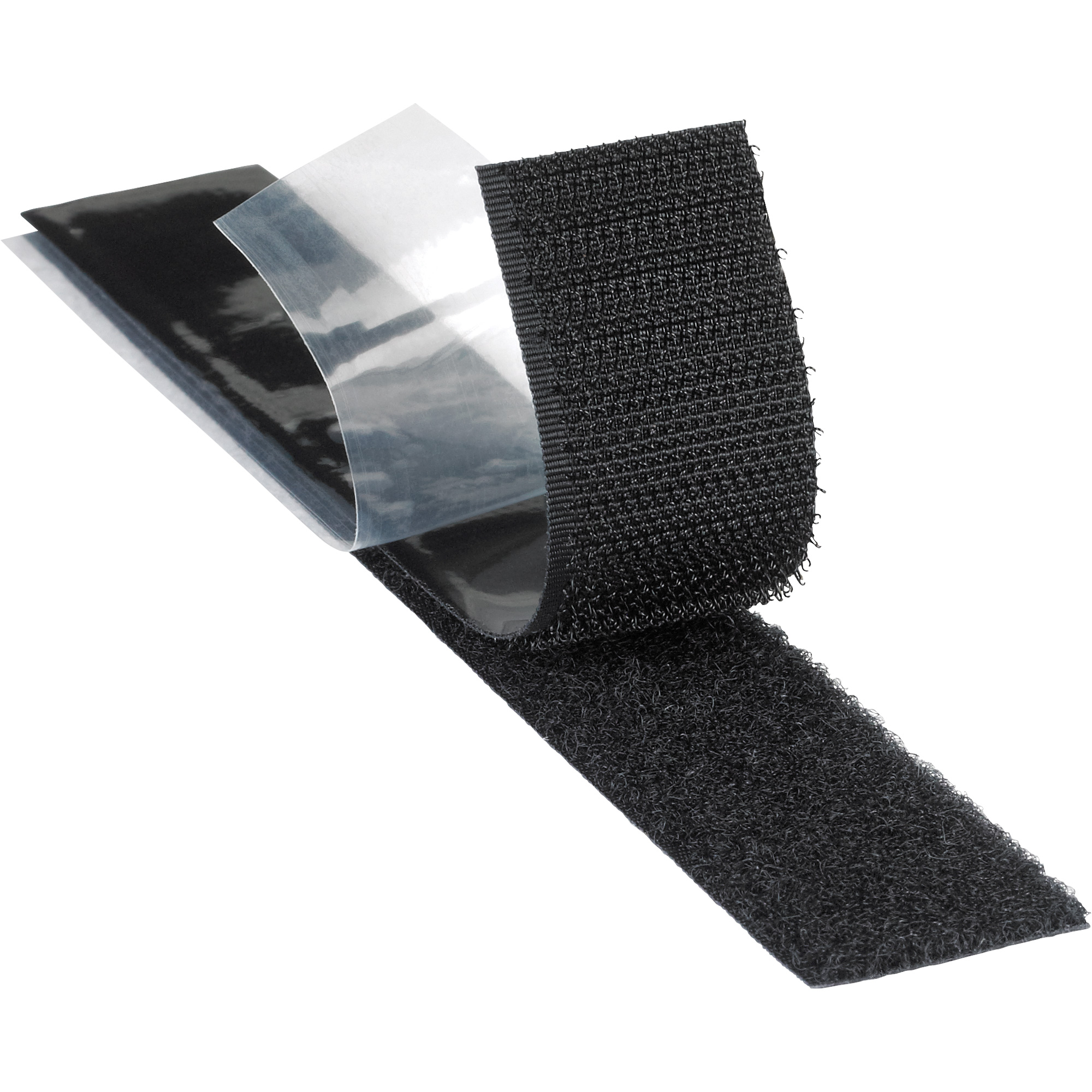 Attache résistant aux plastifiants, Boucle, 50 vg x 2", Adhésif, Noir