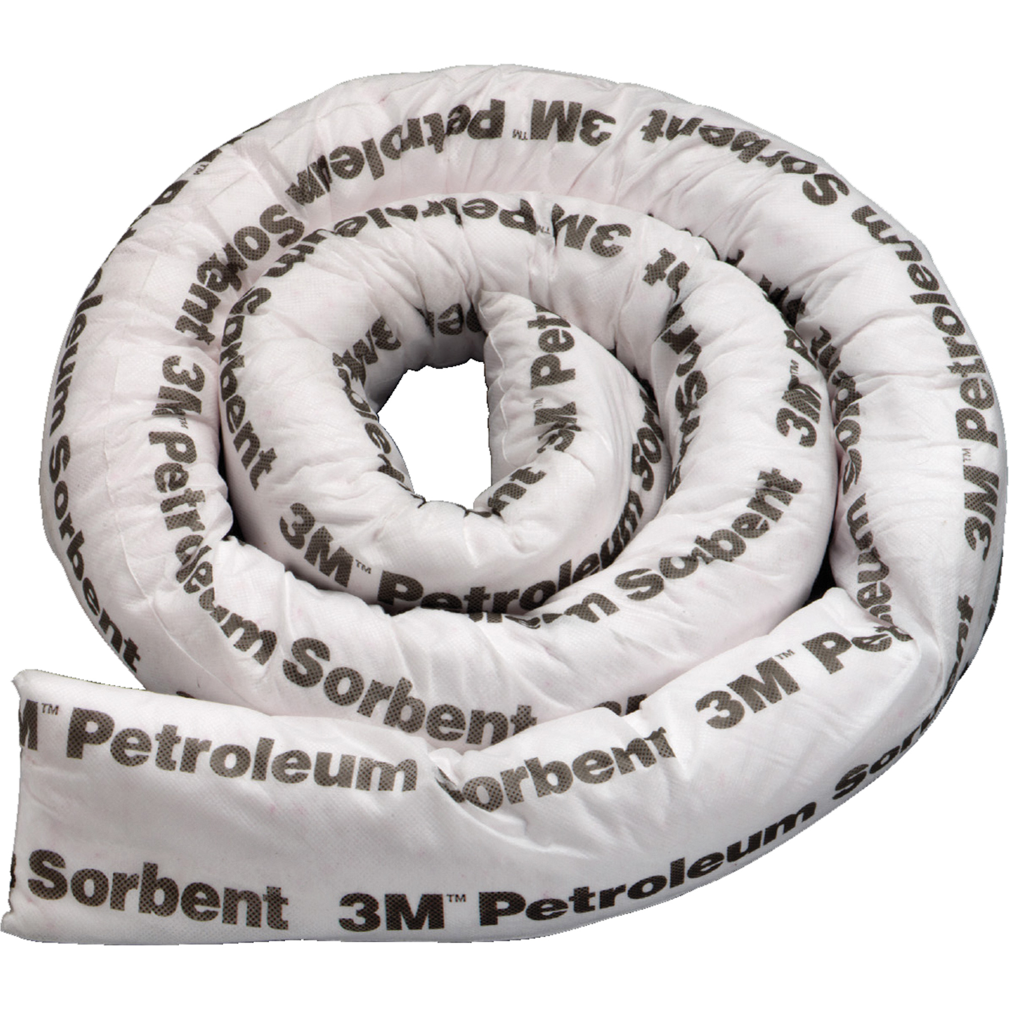 Barrière de pollution absorbante double pour produits pétroliers, Huile seulement, 8' lo x 3" la, Absorption 15,7 gal