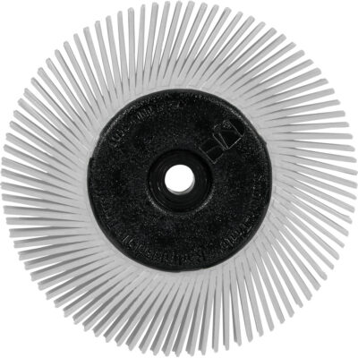 Brosse radiale en soies de précision type A PN-RB avec adaptateur Scotch-BriteMC , Céramique, Grain 120+, 6" dia.