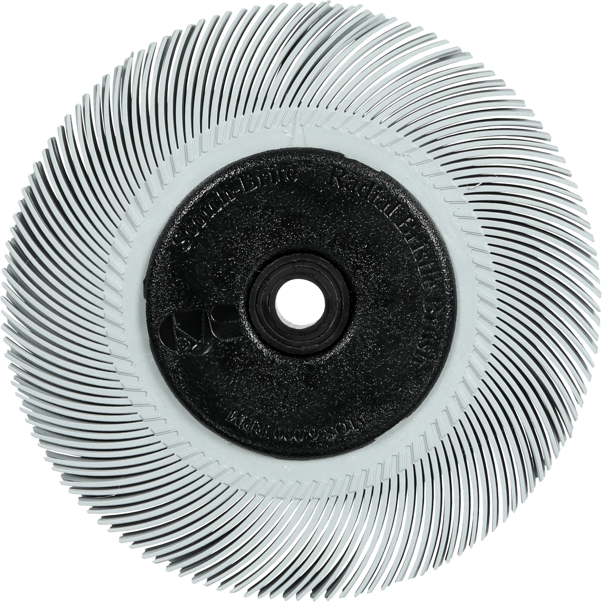 Brosse radiale en soies de précision type C PN-RB avec adaptateur Scotch-BriteMC, Céramique, Grain 120+, 6" dia.
