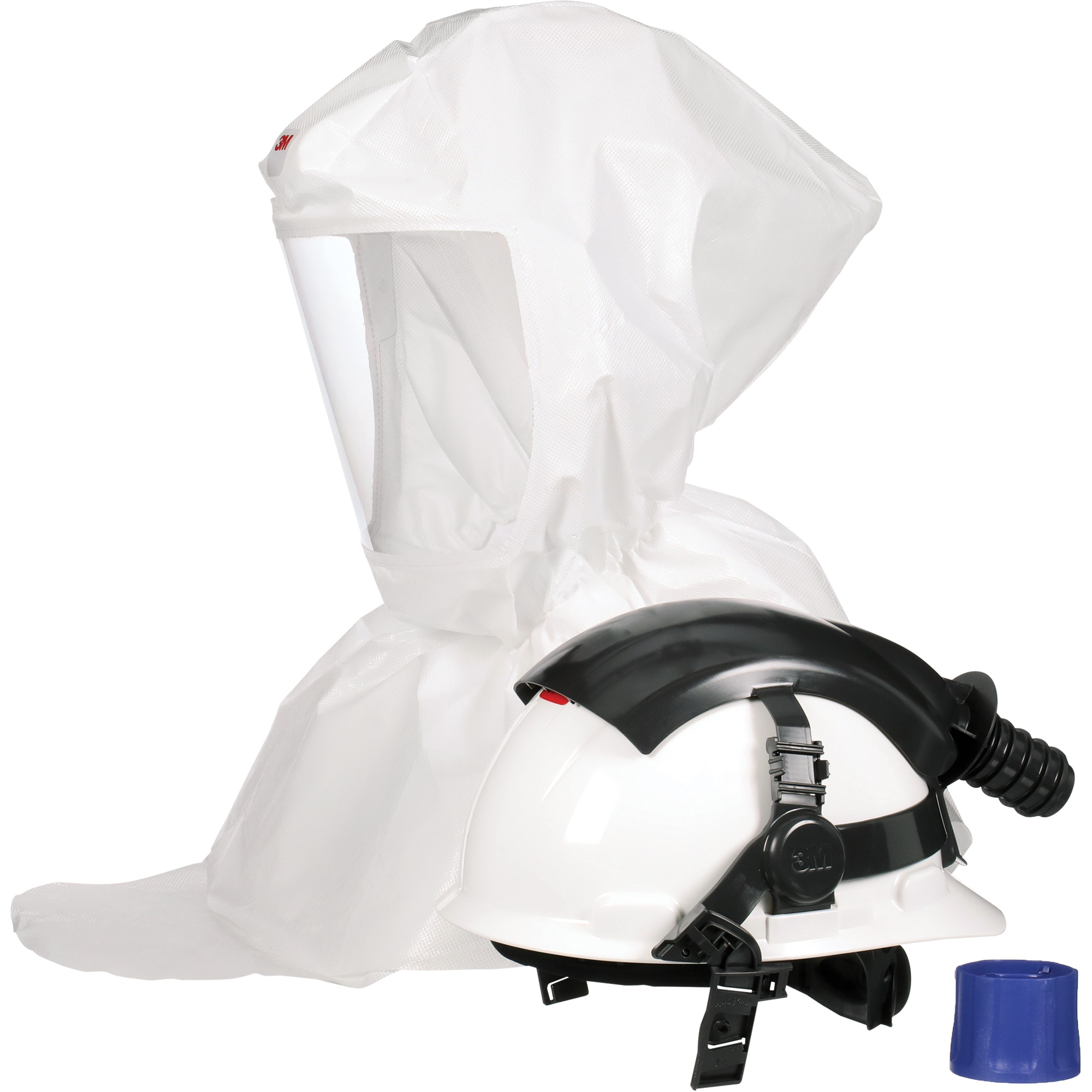 Cagoule pour peintre VersafloMC série S S-767 avec voile interne et casque, Standard, Casque rigide, Bavette Simple
