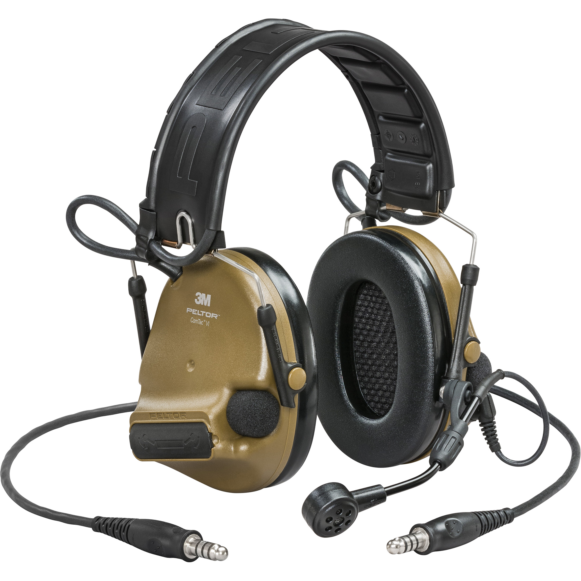 Casque VI NIB avec deux fils de sortie et rail arc PeltorMC ComTacMC, Style Bandeau, 23 dB