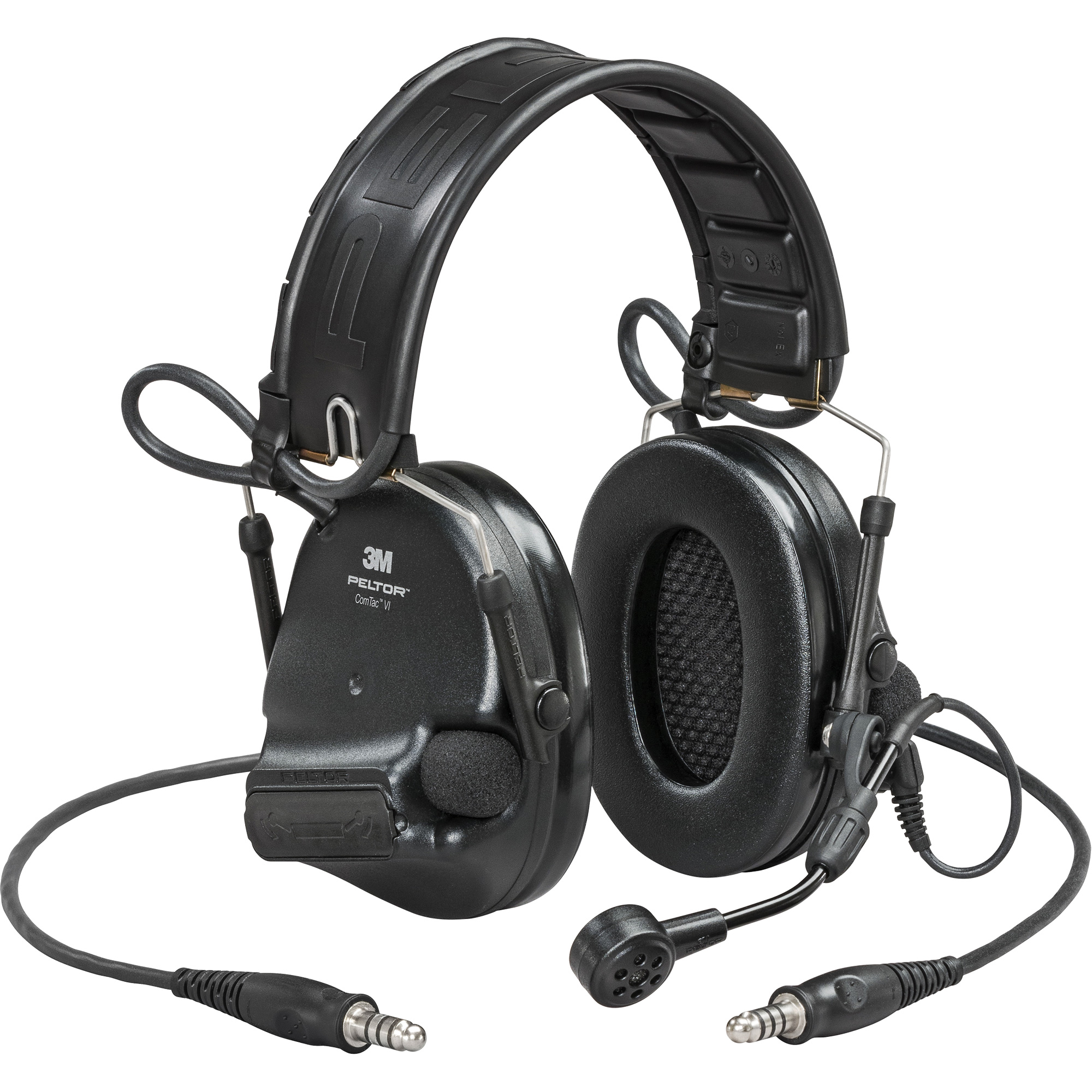 Casque VI NIB avec deux fils de sortie et rail arc PeltorMC ComTacMC, Style Bandeau, 23 dB