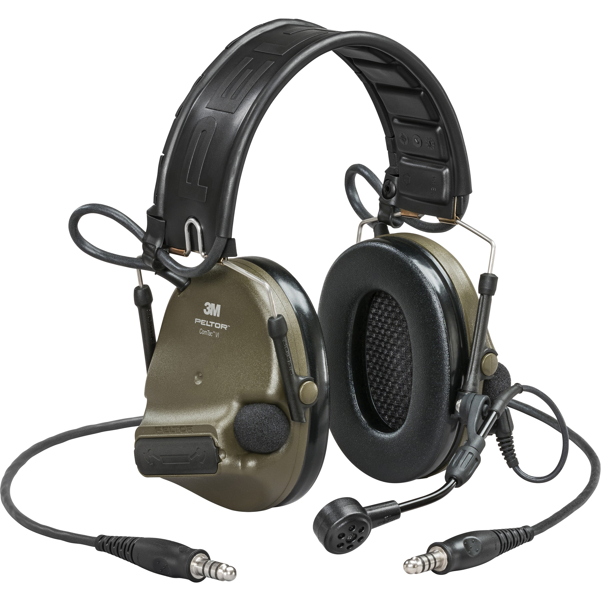 Casque VI NIB avec deux fils de sortie et rail arc PeltorMC ComTacMC, Style Bandeau, 23 dB