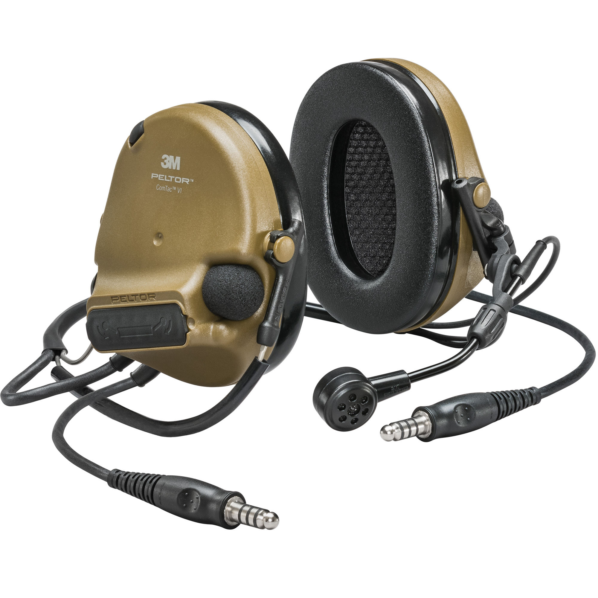 Casque VI NIB avec deux fils de sortie PeltorMC ComTacMC, Style Cordon cervical, 22 dB