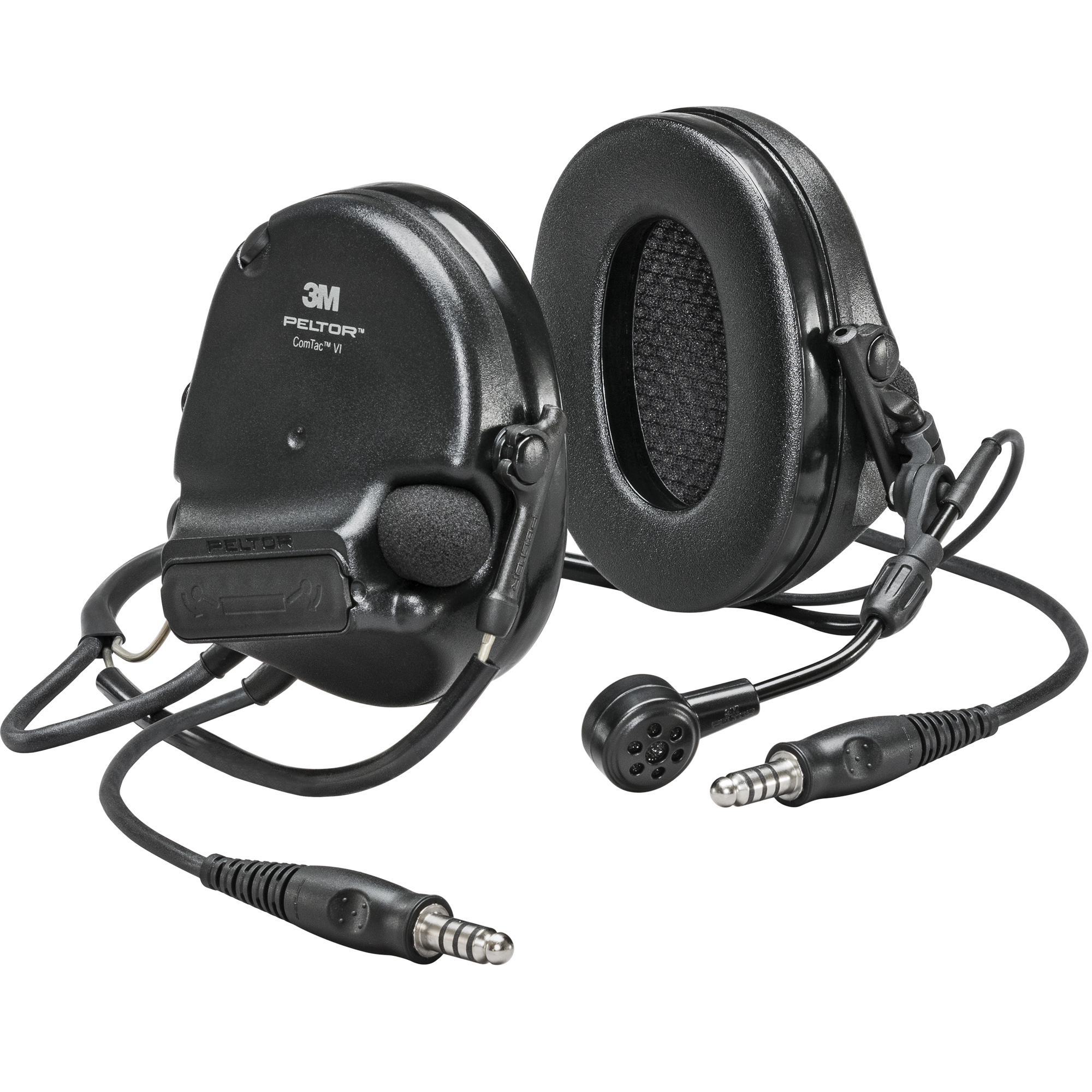 Casque VI NIB avec deux fils de sortie PeltorMC ComTacMC, Style Cordon cervical, 22 dB