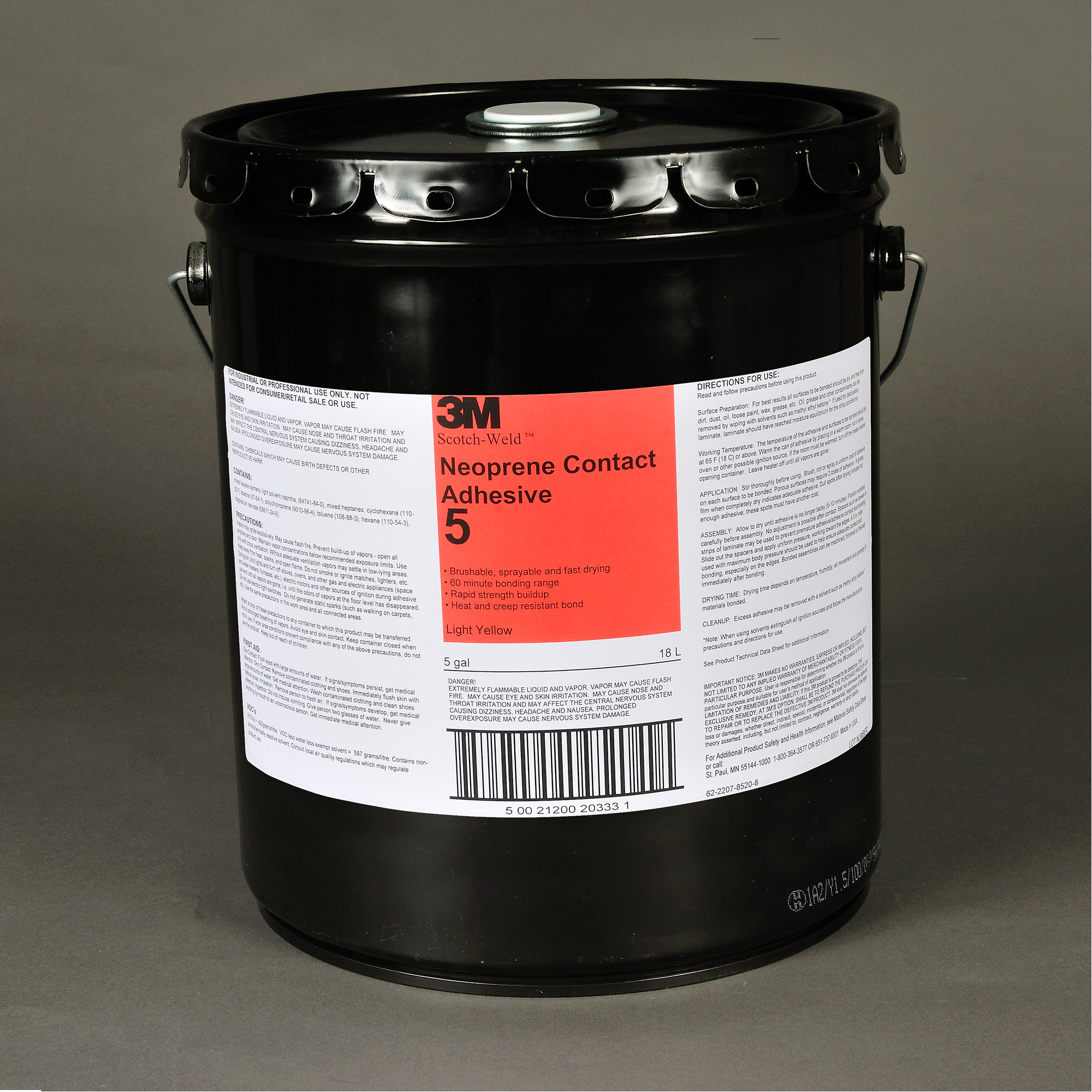 Colle contact à base de néoprène Scotch-WeldMC, Baril, 54 gal., Vert