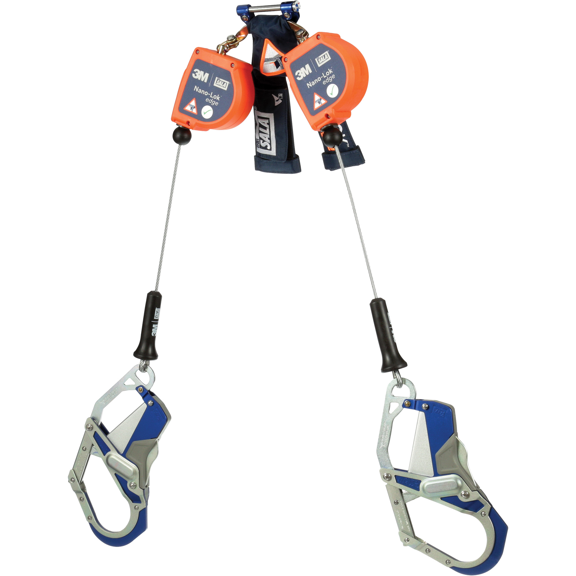 Câble de sécurité autorétractable pour rebord Nano-LokMC, 7', Acier inoxydable, Pivotant