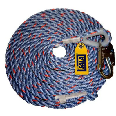Câble de sécurité 50' avec crochet d'ancrage, Polyester/Polypropylène
