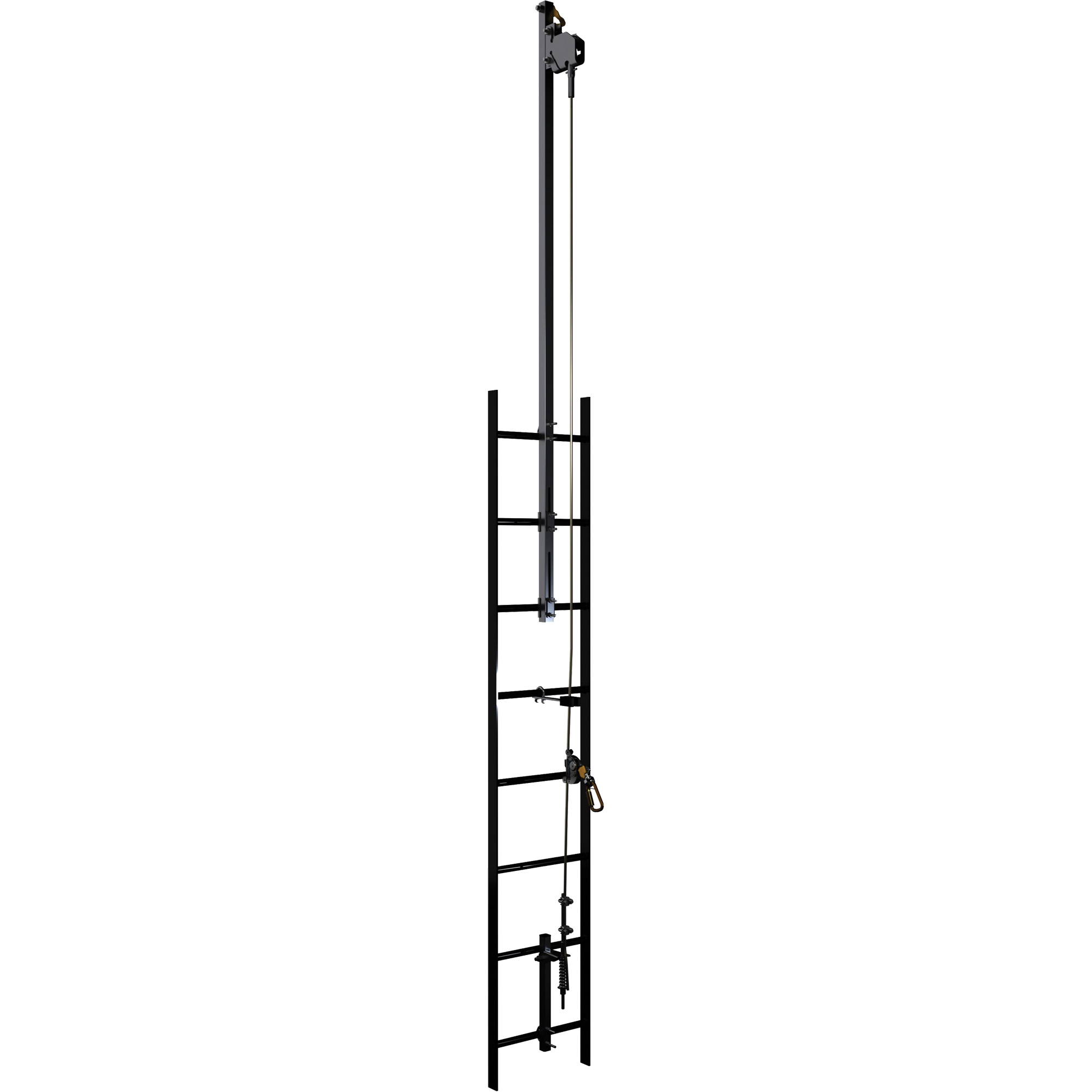 Support de rallonge de remontée pour système de cordage de sécurité vertical Lad-SafMC, Acier galvanisé