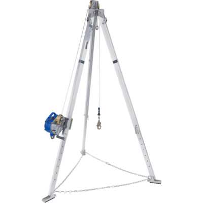 Trépied en aluminium pour espace clos avec cordage de sécurité autorétractable tri directionnel 8301098