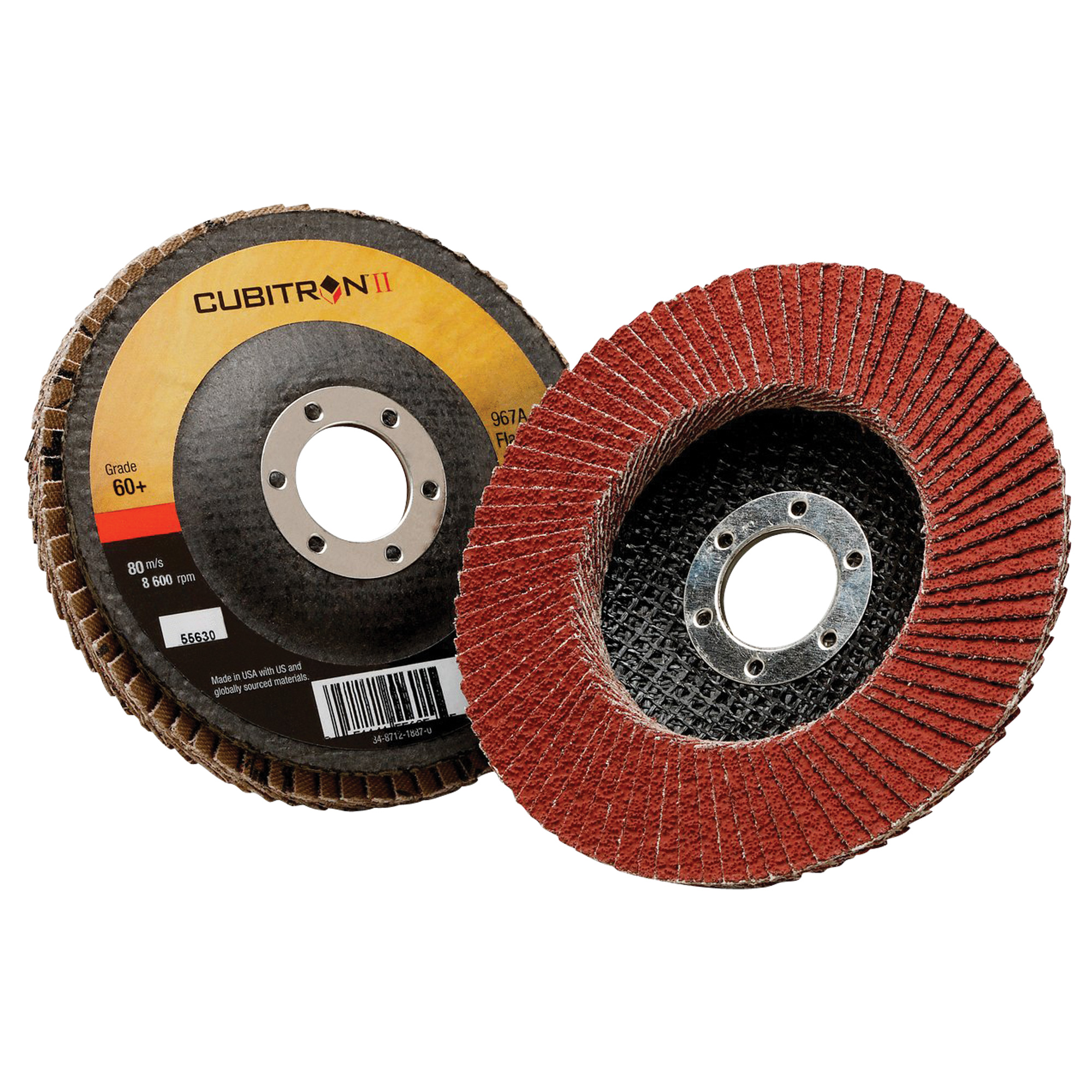 Disque à lamelles 967A T29 CubitronMC II, 4-1/2" x 7/8", Type 27, Grain 80+, Céramique
