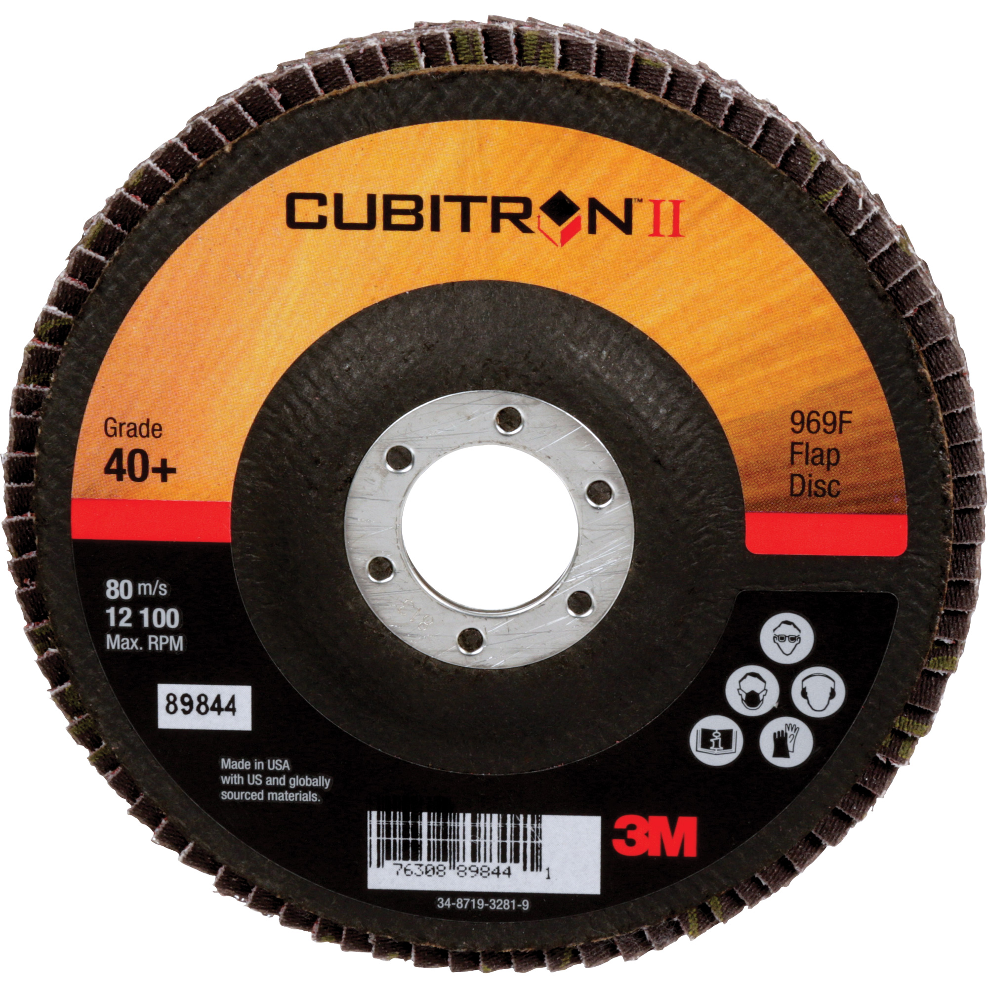 Disque à lamelles 969F CubitronMC II , 5" x 7/8", Type 27, Grain 40+, Céramique