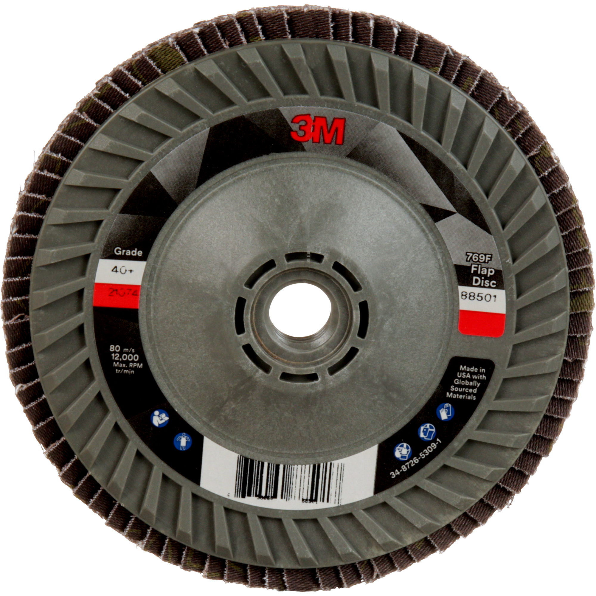 Disque à lamelles à changement rapide 769F, 5" x 5/8"-11, Type 29, Grain 40+, Céramique