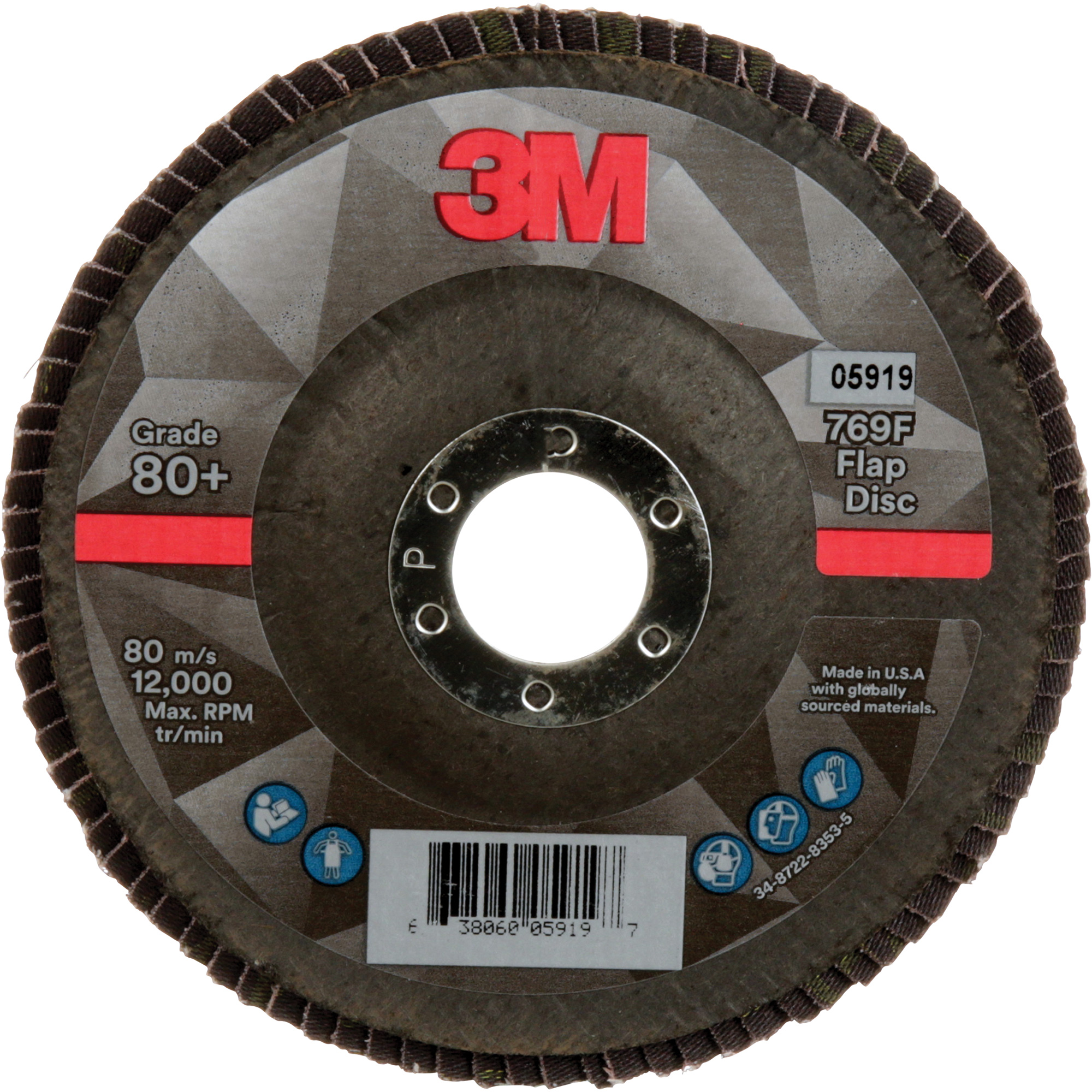 Disque à lamelles à changement rapide 769F, 5" x 7/8", Type 27, Grain 80+, Céramique