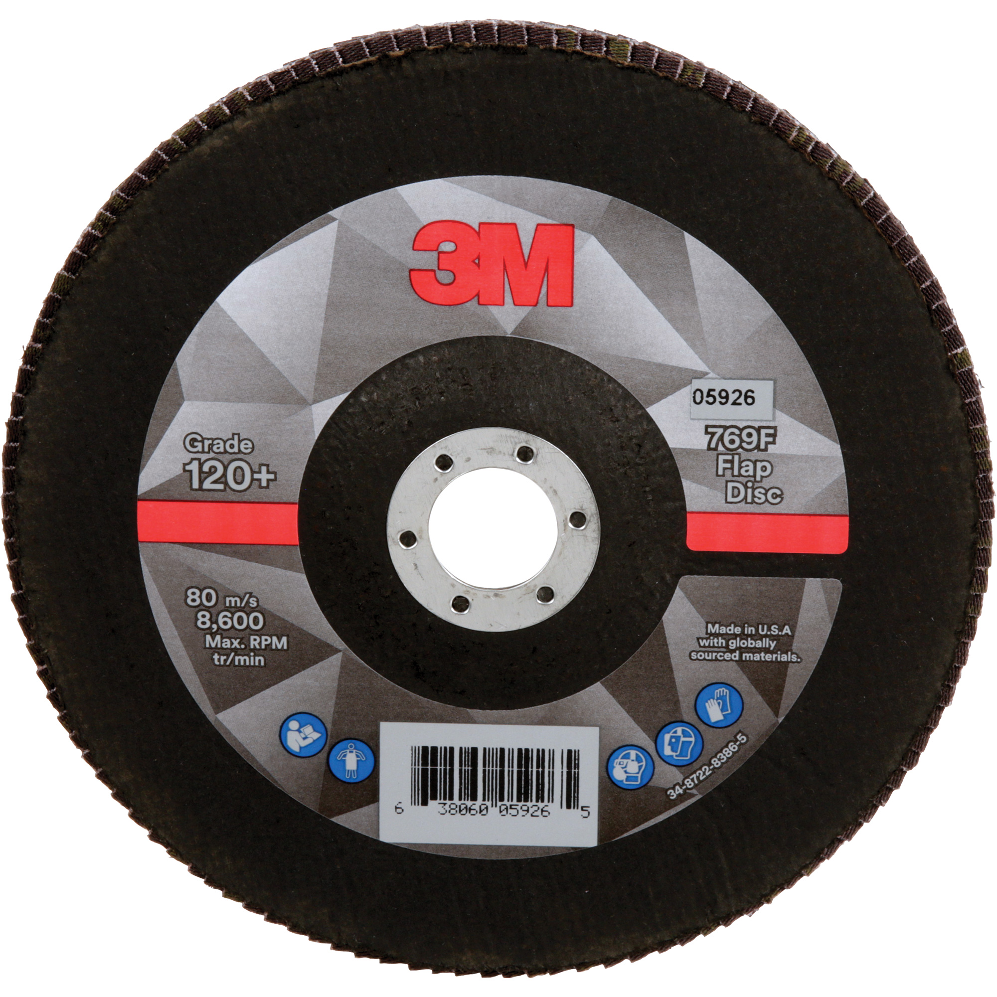 Disque à lamelles à changement rapide 769F, 7" x 7/8", Type 27, Grain 120+, Oxyde d'aluminium/Céramique