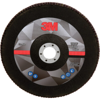 Disque à lamelles à changement rapide 769F, 7" x 5/8"-11, Type 27, Grain 60+, Oxyde d'aluminium/Céramique