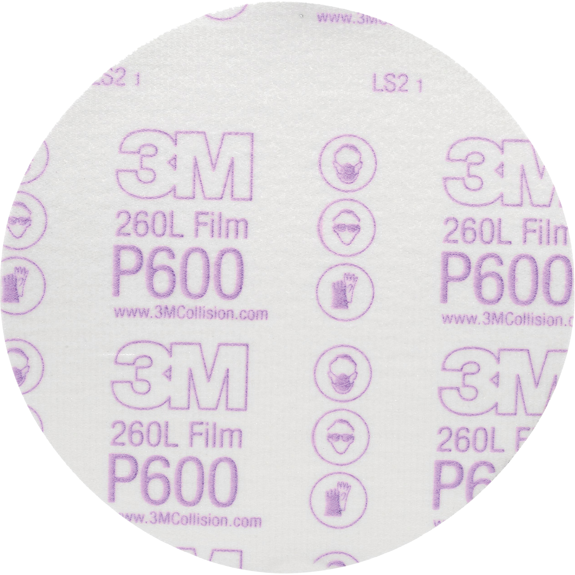 Disque abrasif de finition en pellicule HookitMC 00971 260L, dia 6", Grain P600, Oxyde d'aluminium