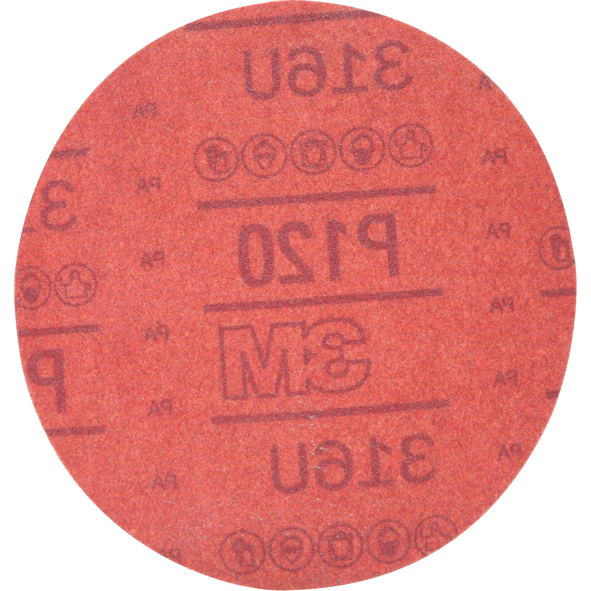 Disque abrasif rouge 01224 HookitMC, 316U, dia 6", Grain P120, Oxyde d'aluminium, A