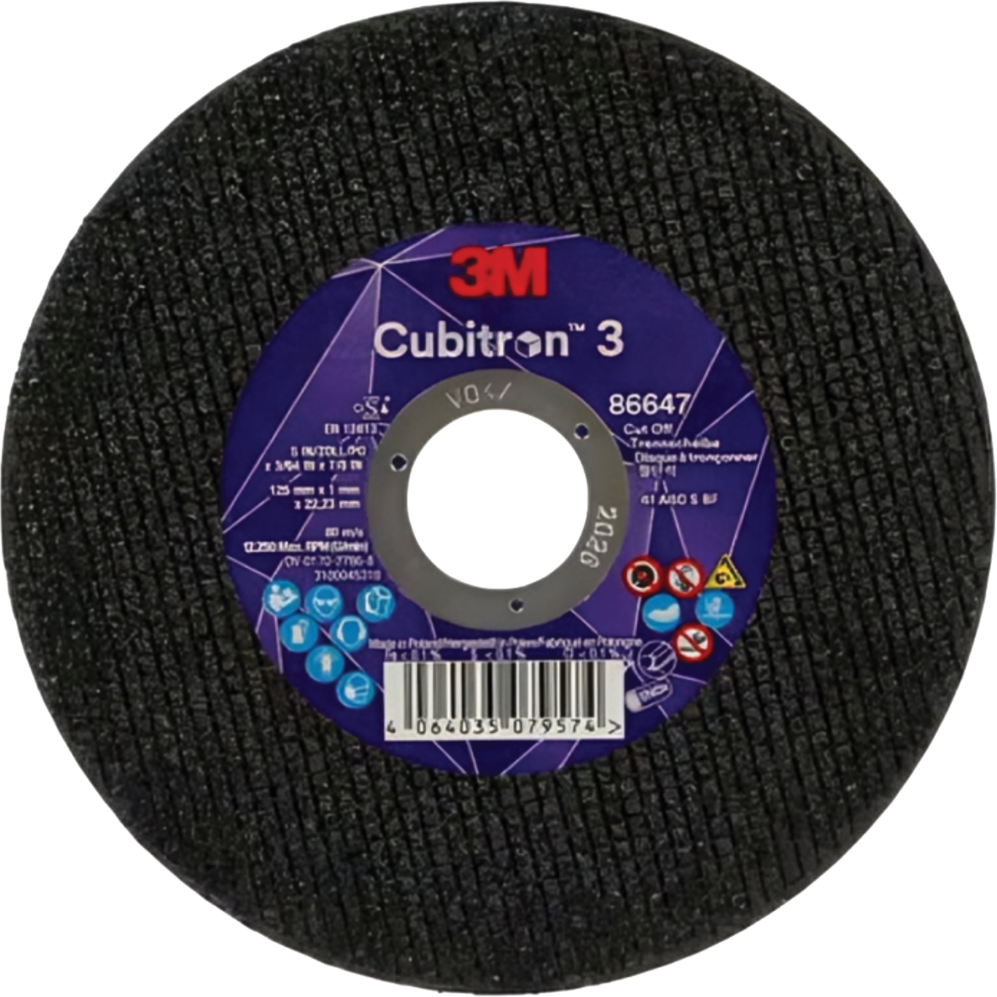 Disque de coupe CubitronMC 3, 5" x 9/32", Arbre de 3/8", Type 41