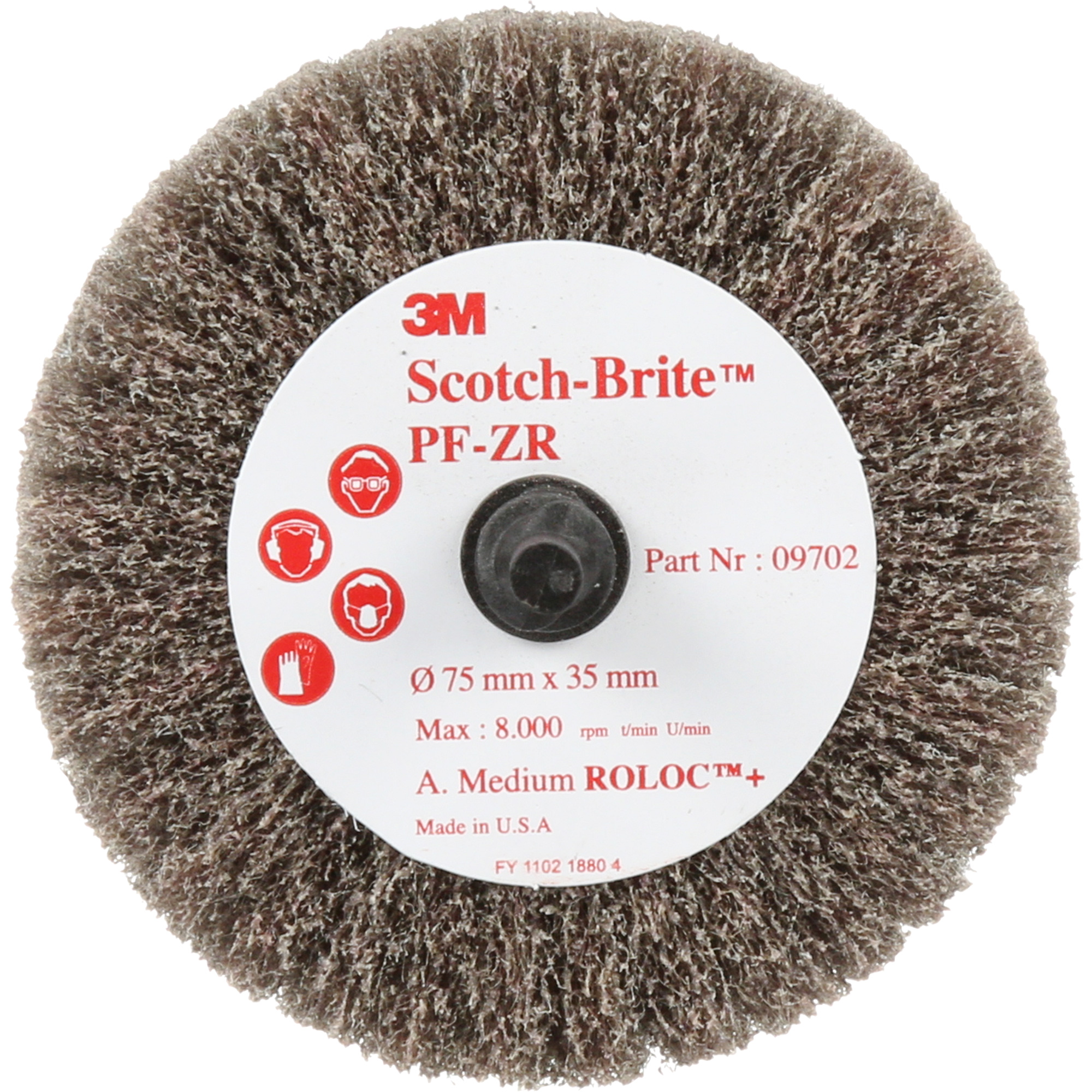 Disque de tronçonnage et de polissage Scotch-BriteMC RolocMC, Oxyde d'aluminium, Grain Moyen, 3" x 1-3/8" x 1/4"