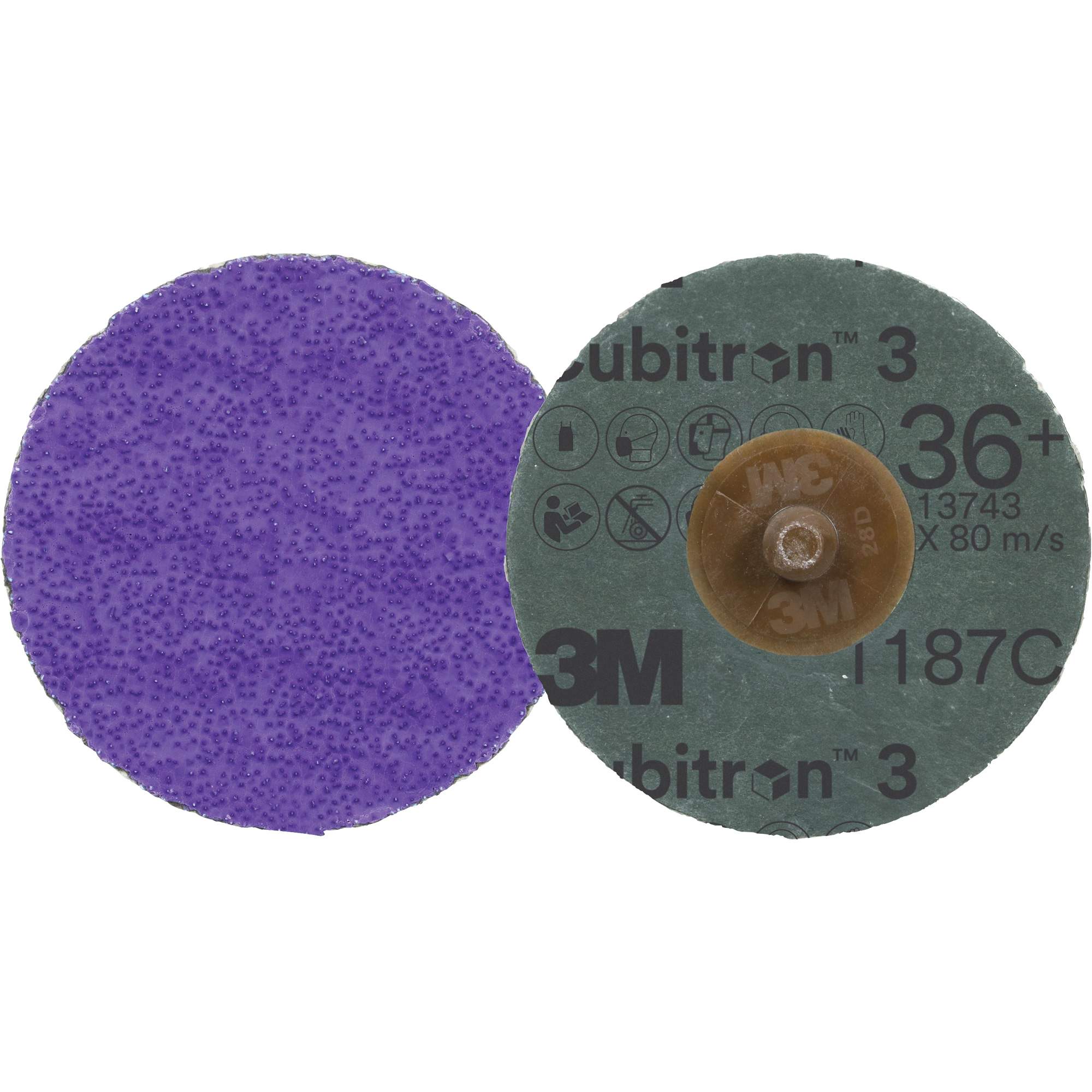 Disque en fibre RolocMC CubitronMC 3, 2" dia., Grain 36+, Céramique