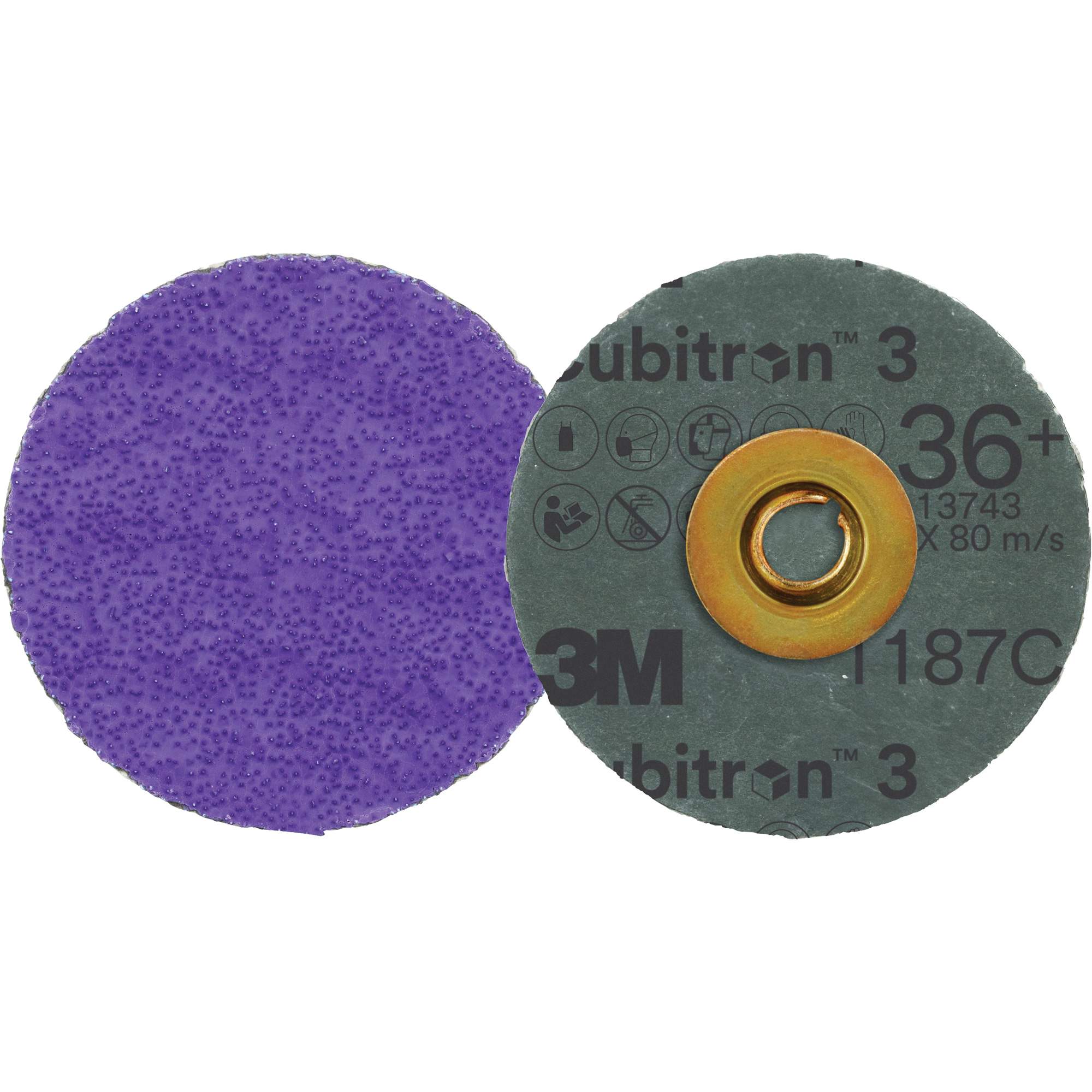 Disque en fibre RolocMC CubitronMC 3, 3" dia., Grain 36+, Céramique