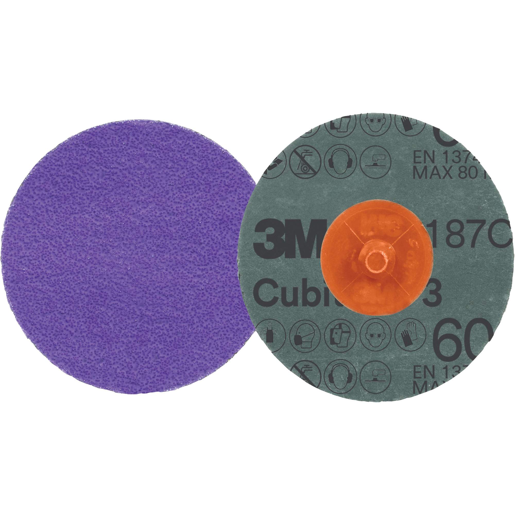 Disque en fibre RolocMC CubitronMC 3, 2" dia., Grain 60+, Céramique