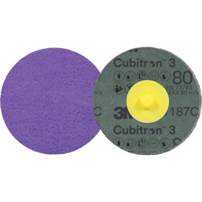 Disque en fibre RolocMC CubitronMC 3, 2" dia., Grain 80+, Céramique