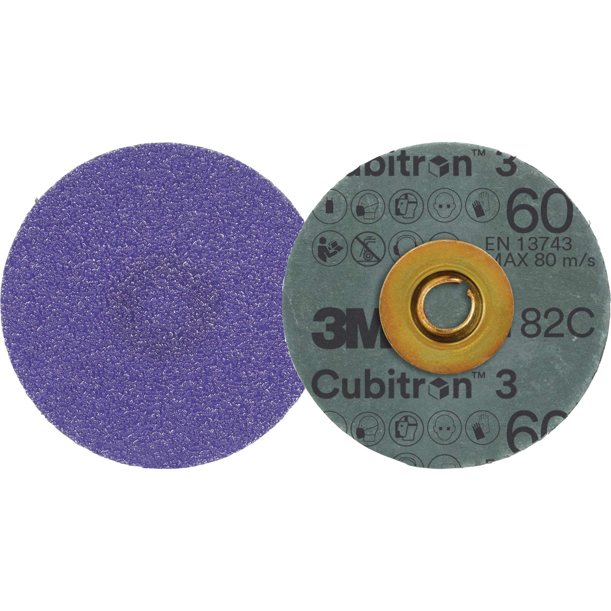 Disque en Roloc fibre CubitronMC 3 1182C, 2" dia., Grain 60+, Céramique