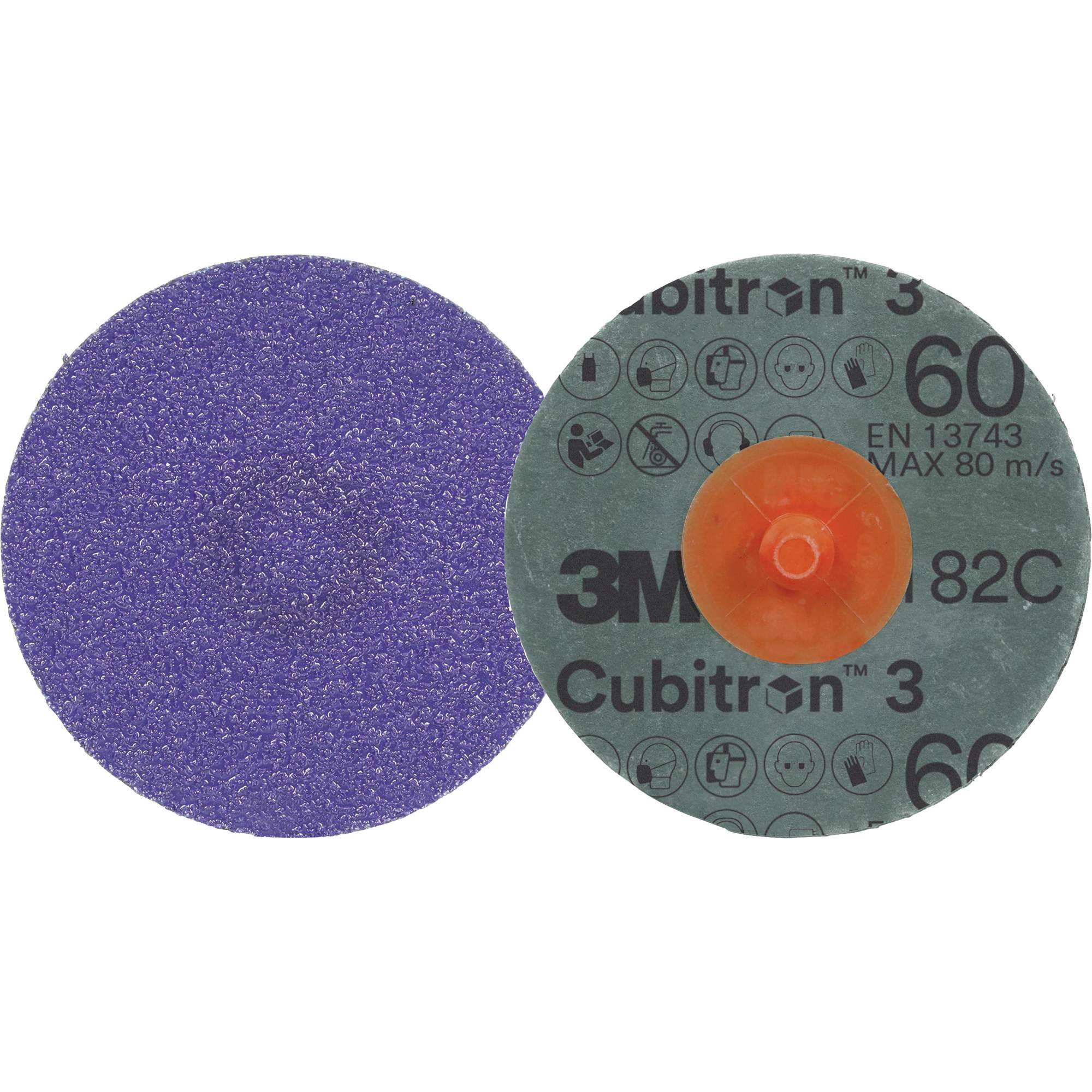 Disque en Roloc fibre CubitronMC 3 1182C, 2" dia., Grain 60+, Céramique