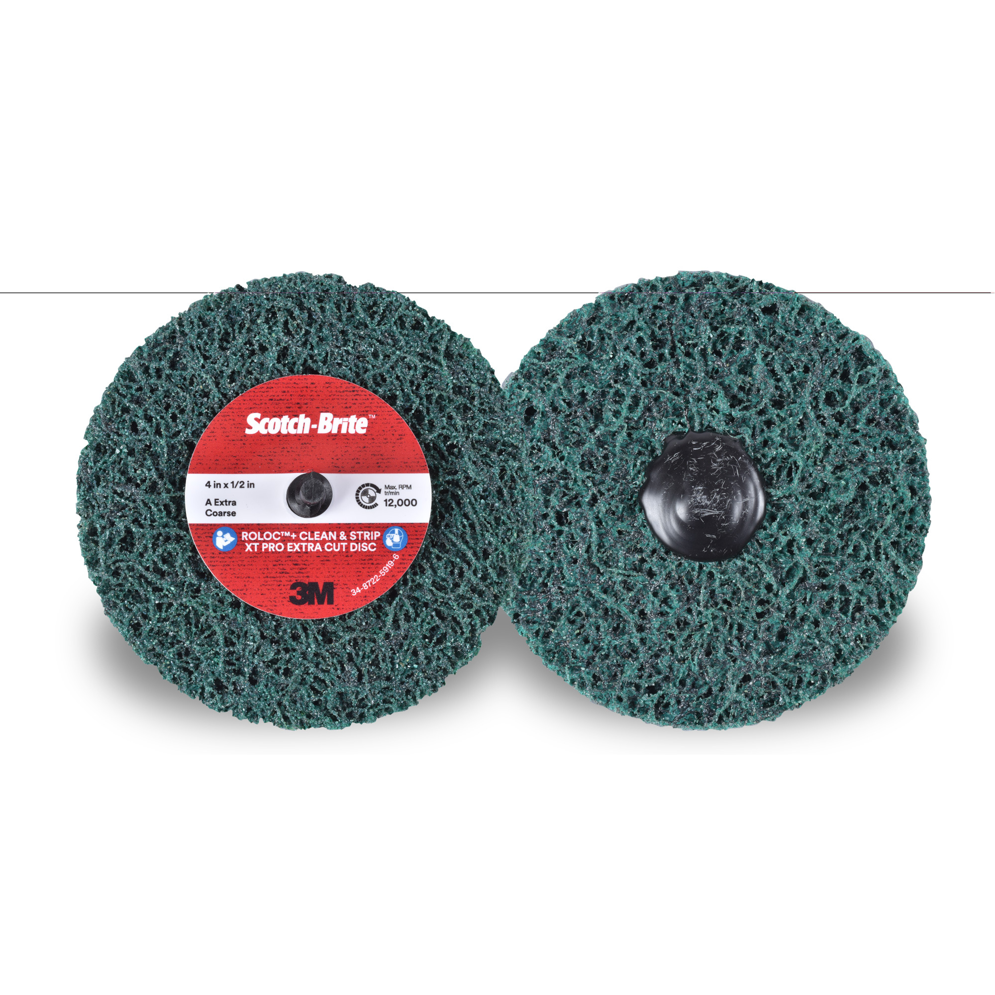 Disque extra coupe « Clean and Strip » XT Pro RolocMC Scotch-BriteMC, 4" dia., Grain Extra grossier, Oxyde d'aluminium