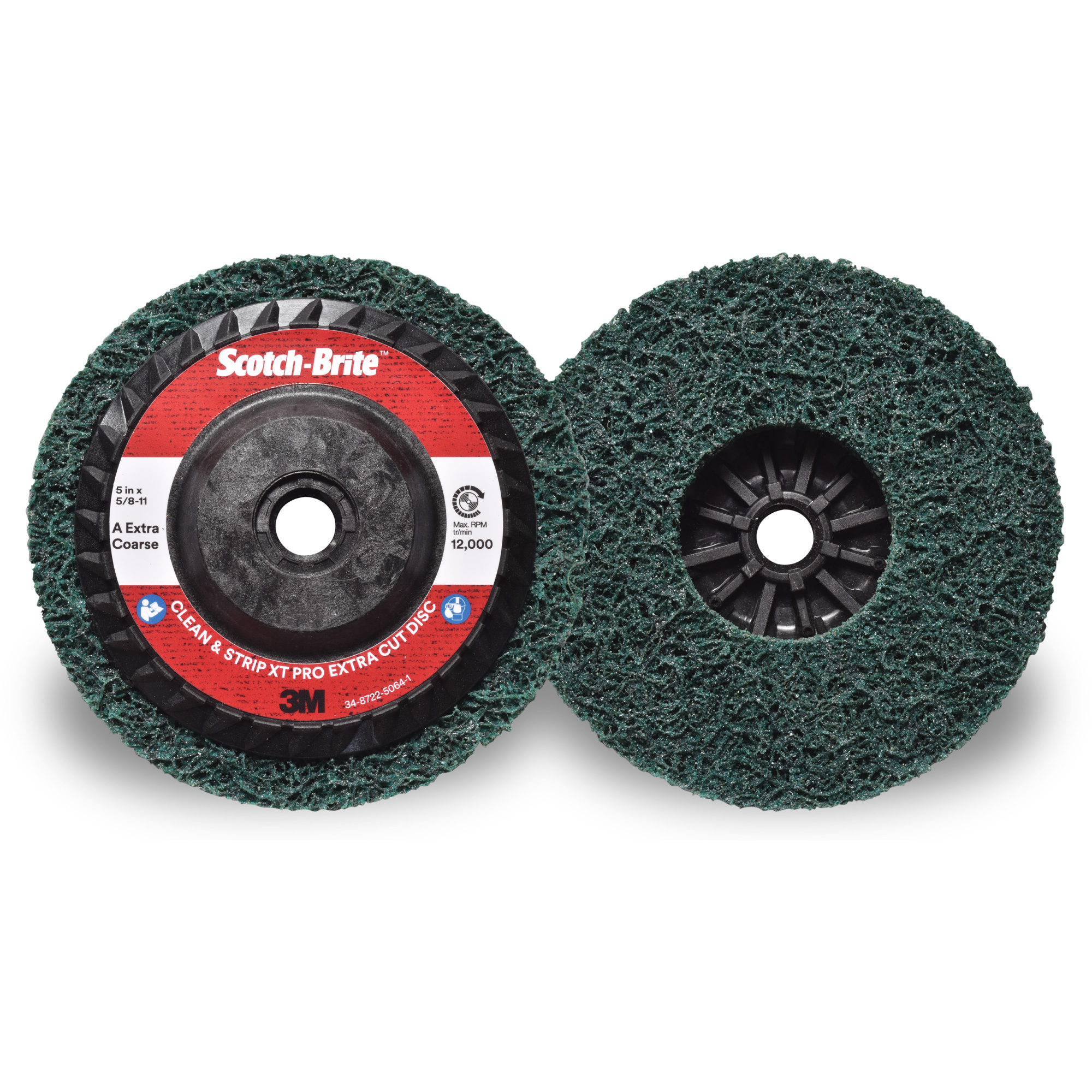 Disque extra coupe « Clean and Strip » XT Pro Scotch-BriteMC, 5" dia., Grain Extra grossier, Oxyde d'aluminium