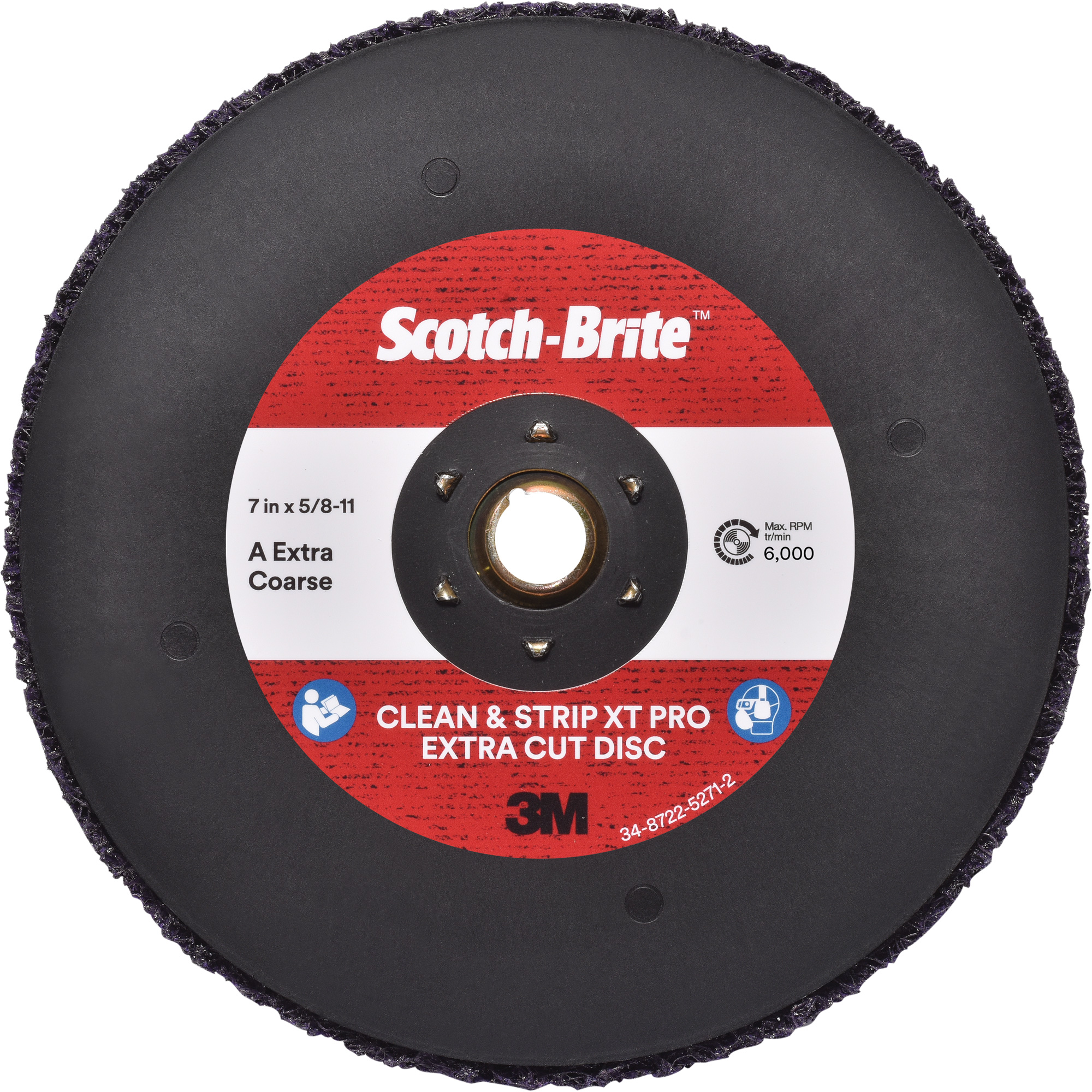 Disque extra coupe « Clean and Strip » XT Pro Scotch-BriteMC, 7" dia., Grain Extra grossier, Oxyde d'aluminium