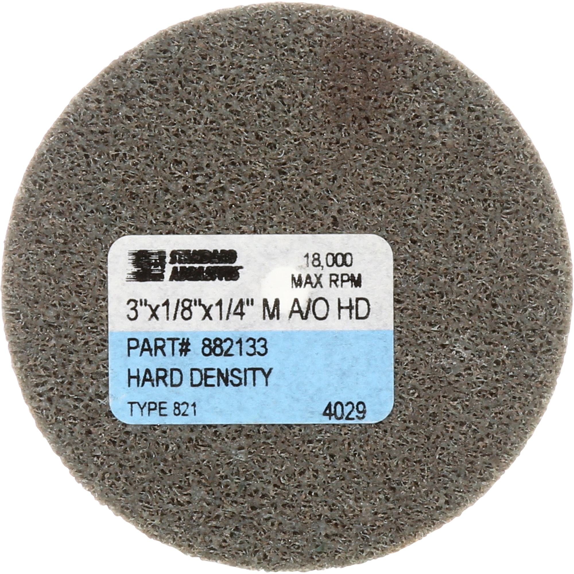 Disque unitarisé Standard AbrasivesMC, 3" x 1/4", Arbre de 1/4", Grain de Fin, Oxyde d'aluminium