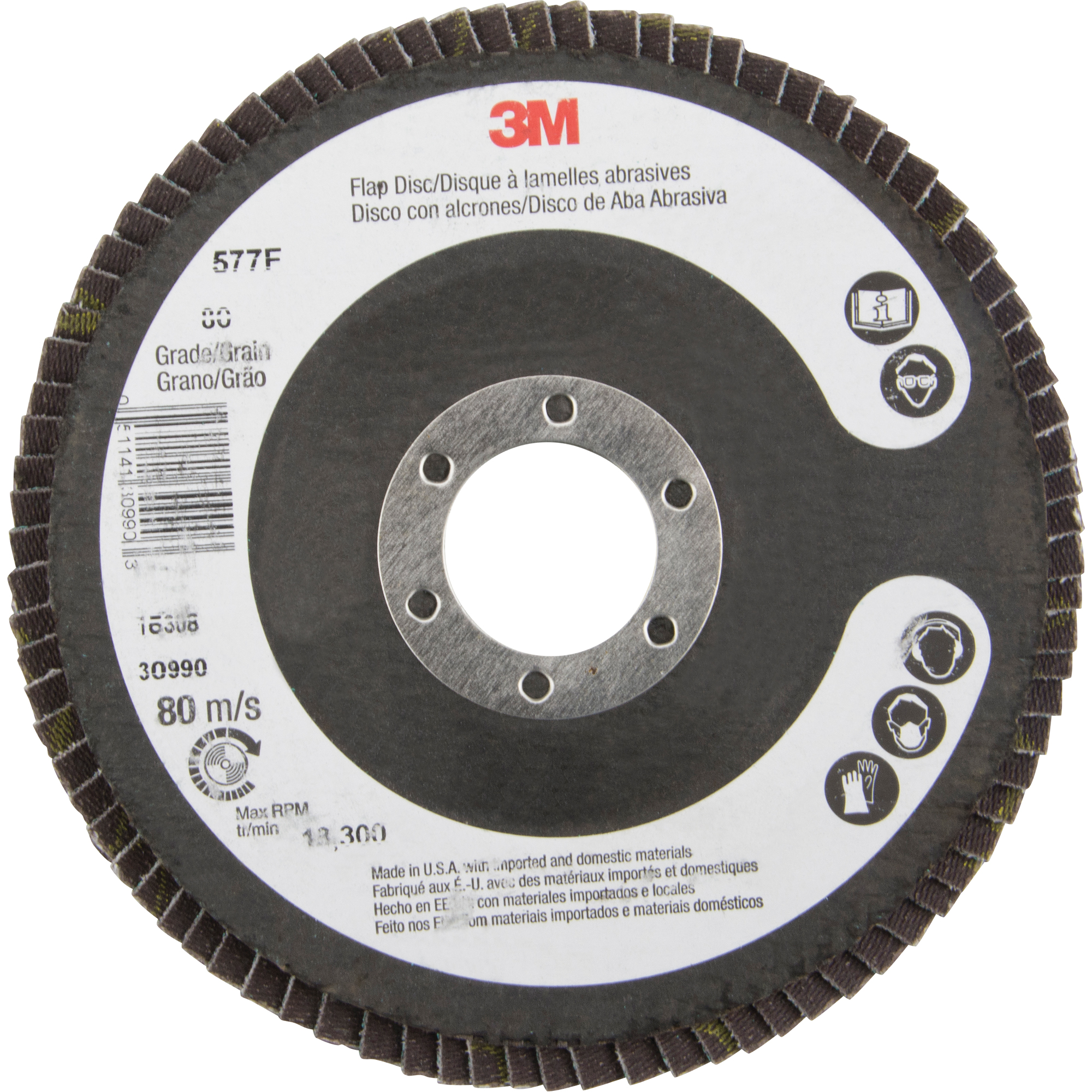 Disques à lamelles 577F, 4-1/2" x 7/8", Type 29, Grain 80, Zirconium