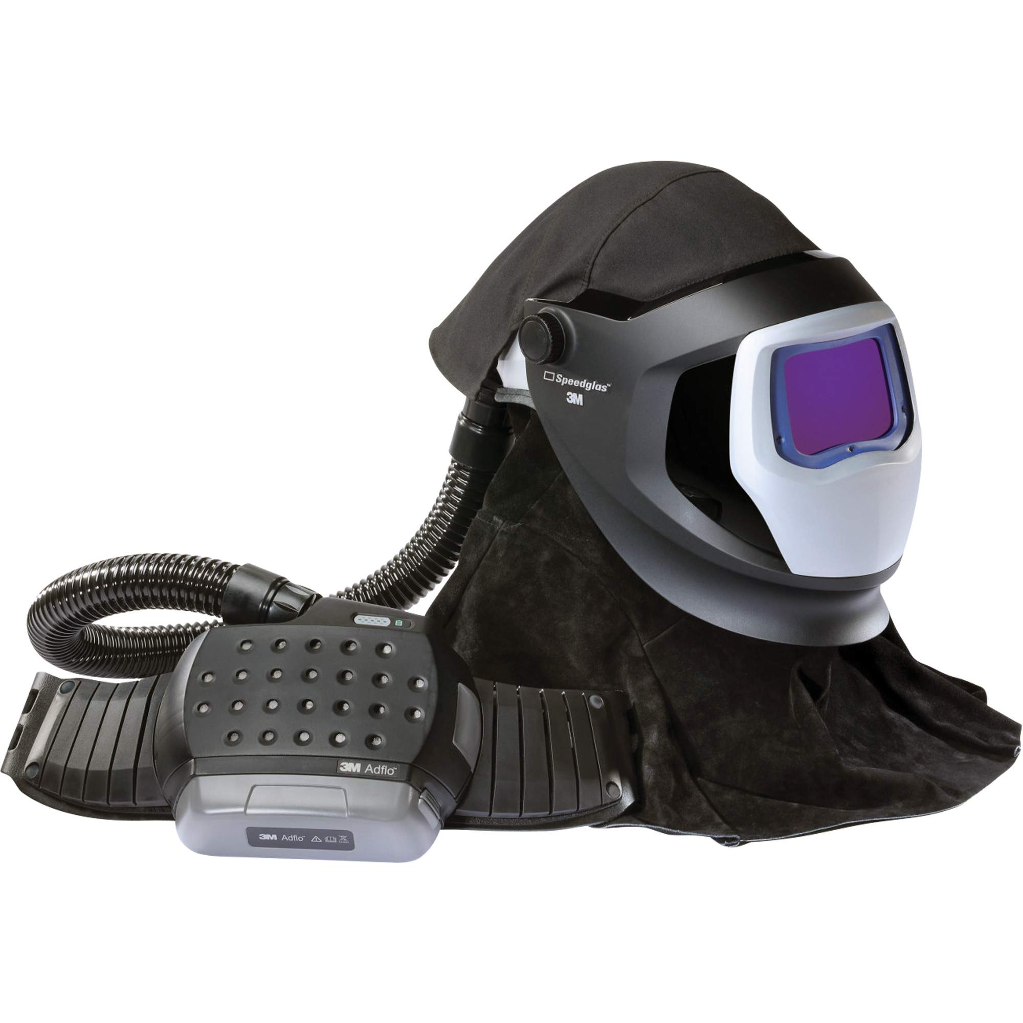 Ensemble de mise à niveau du système de respirateur à épuration d'air propulsé AdfloMC avec casque VersafloMC de la série M et écran de soudage SpeedglasMC, Masque de soudage, Pile Lithium-ion