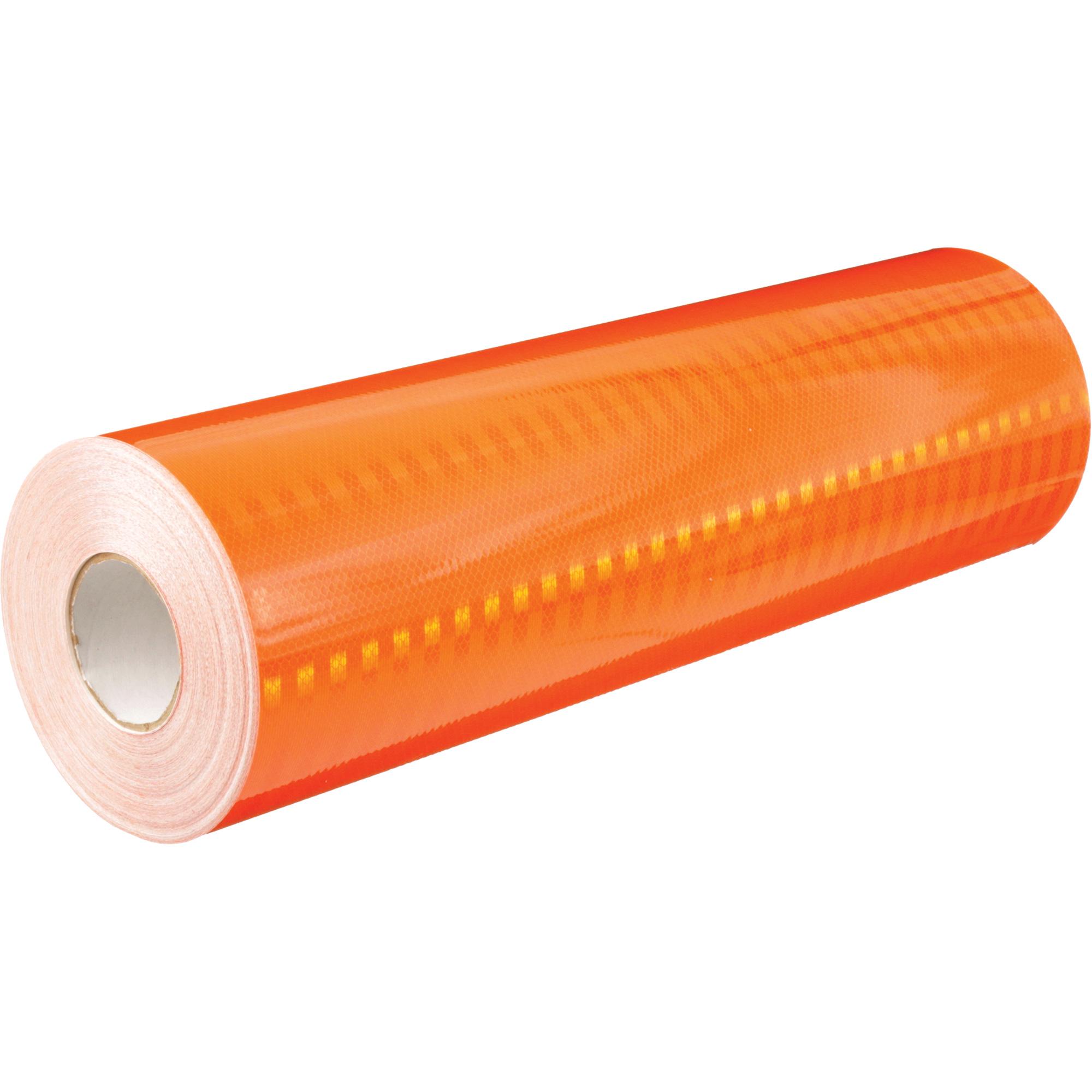 Feuille de revêtement de barricade prismatique de qualité à haute intensité, 2" la x 150' lo, 19 mils, Orange
